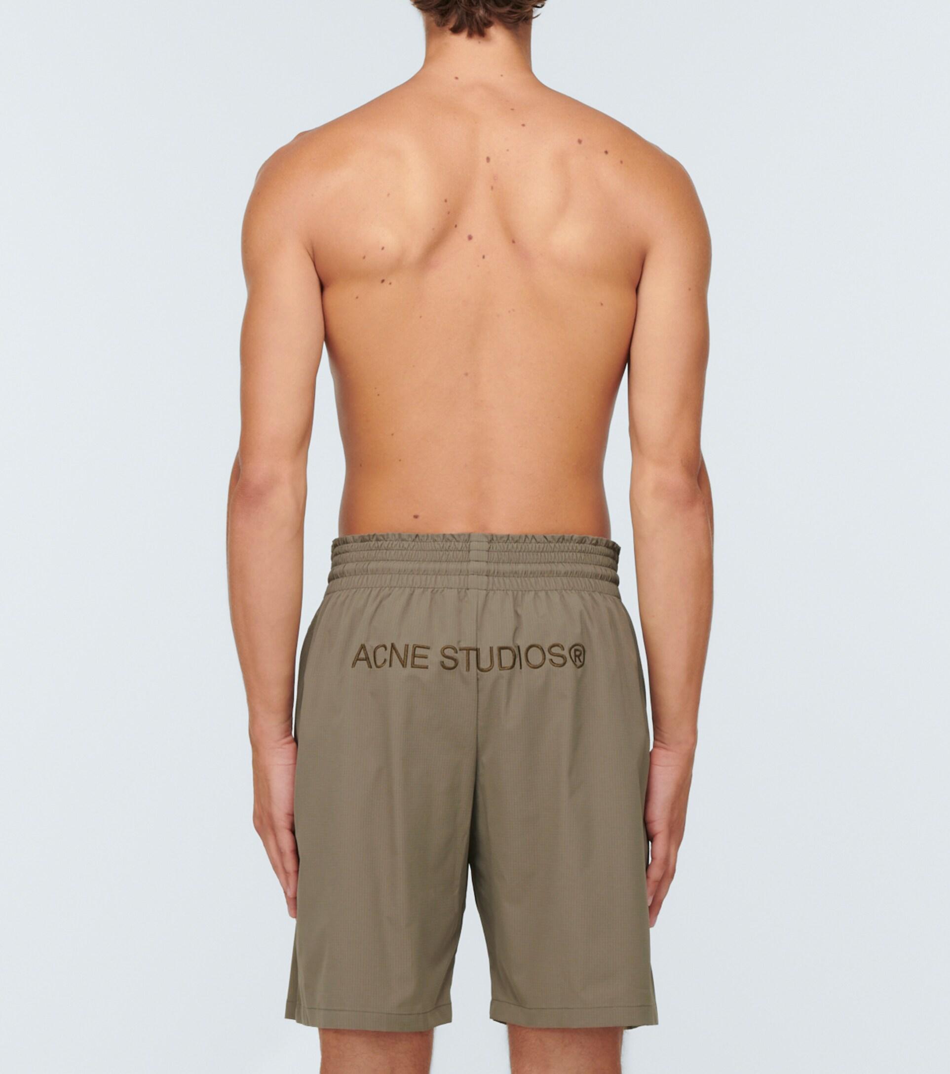 Mens Clothing Beachwear Swim trunks and swim shorts Acne Studios Synthetic Logo Swim Trunks in Grey for Men Natural 