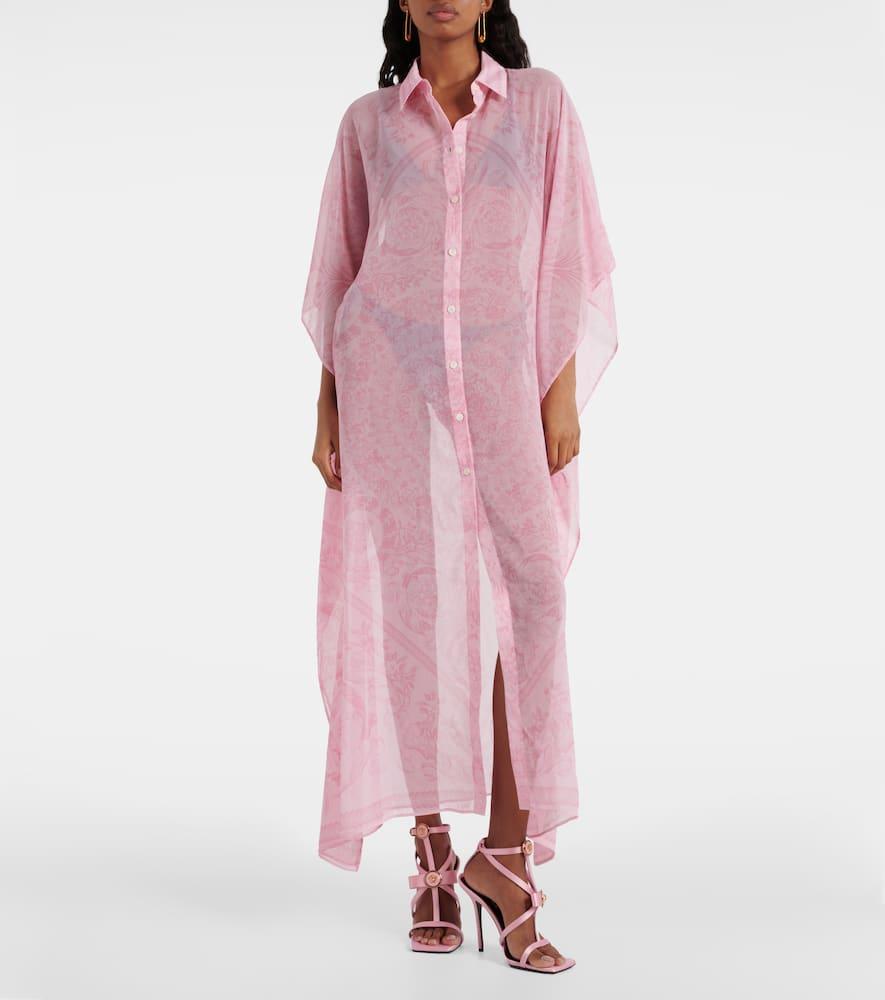 VERSACE ワンピース Barocco chiffon kaftan1008477 Barocco chiffon kaftan in white - Versace | Mytheresa