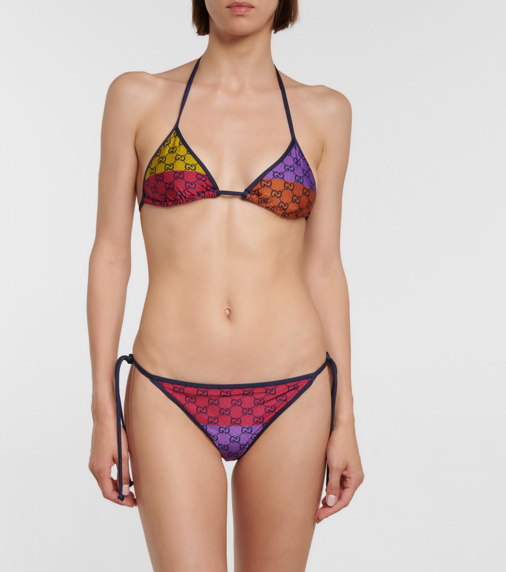 【関税＆送料込み】Gucci Gg Printed Bikini Hipster GG stretch jersey bikini in beige and ebony | GUCCI® US
