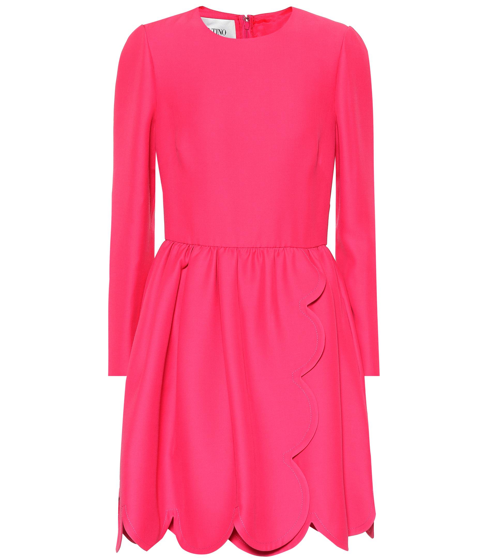 Valentino Silk And Wool Cady Minidress in Pink - Lyst