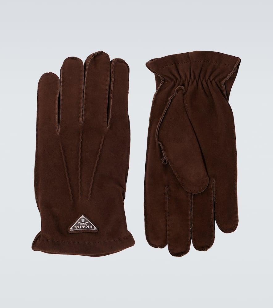 【送料&関税込】Prada Brown Suede Gloves Cocoa Brown Suede Gloves | PRADA
