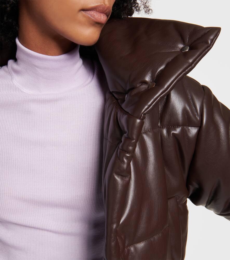 Nanushka Aveline Faux Leather Puffer Jacket in Brown | Lyst