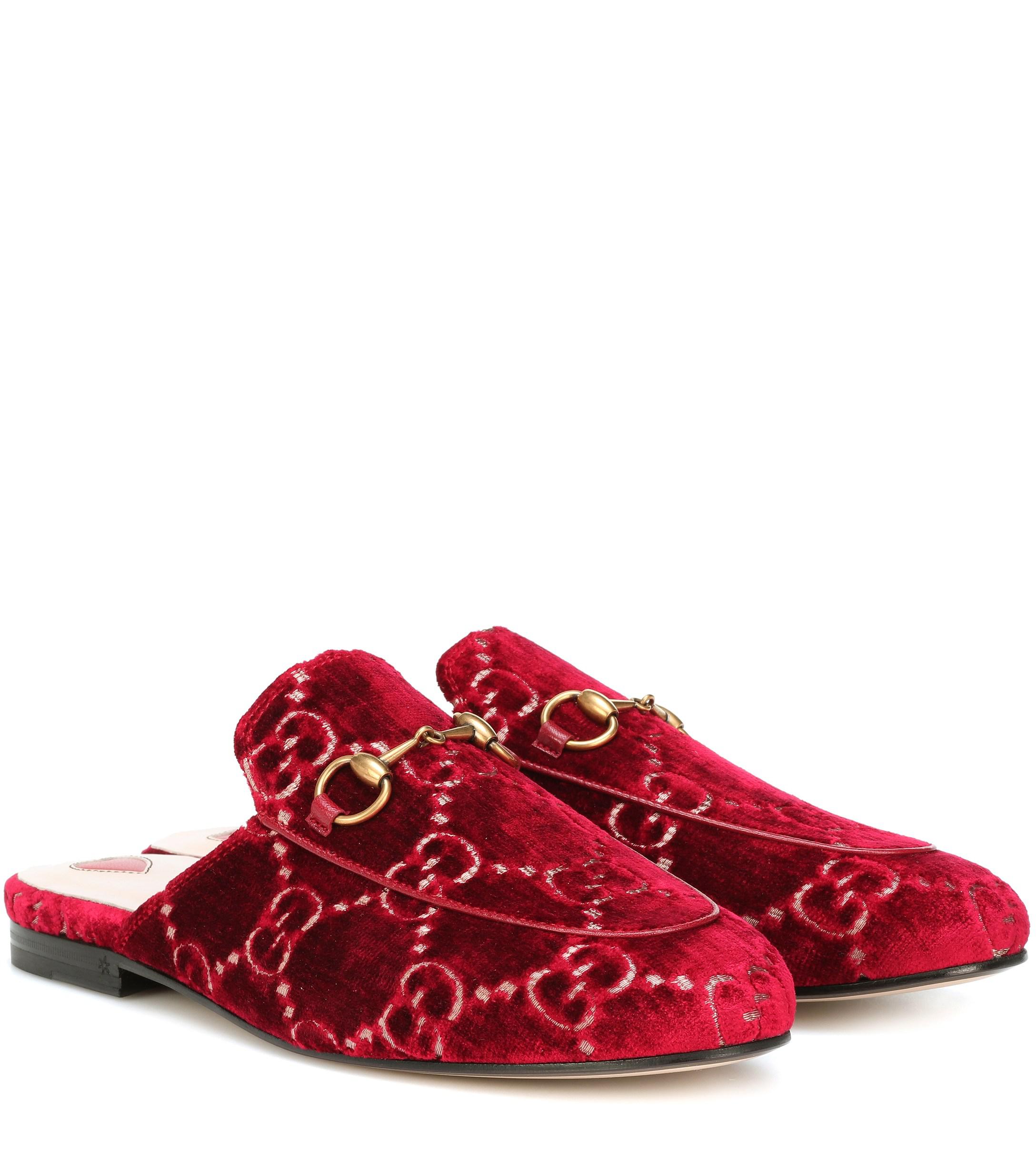 Gucci Princetown GG Velvet Slipper in 