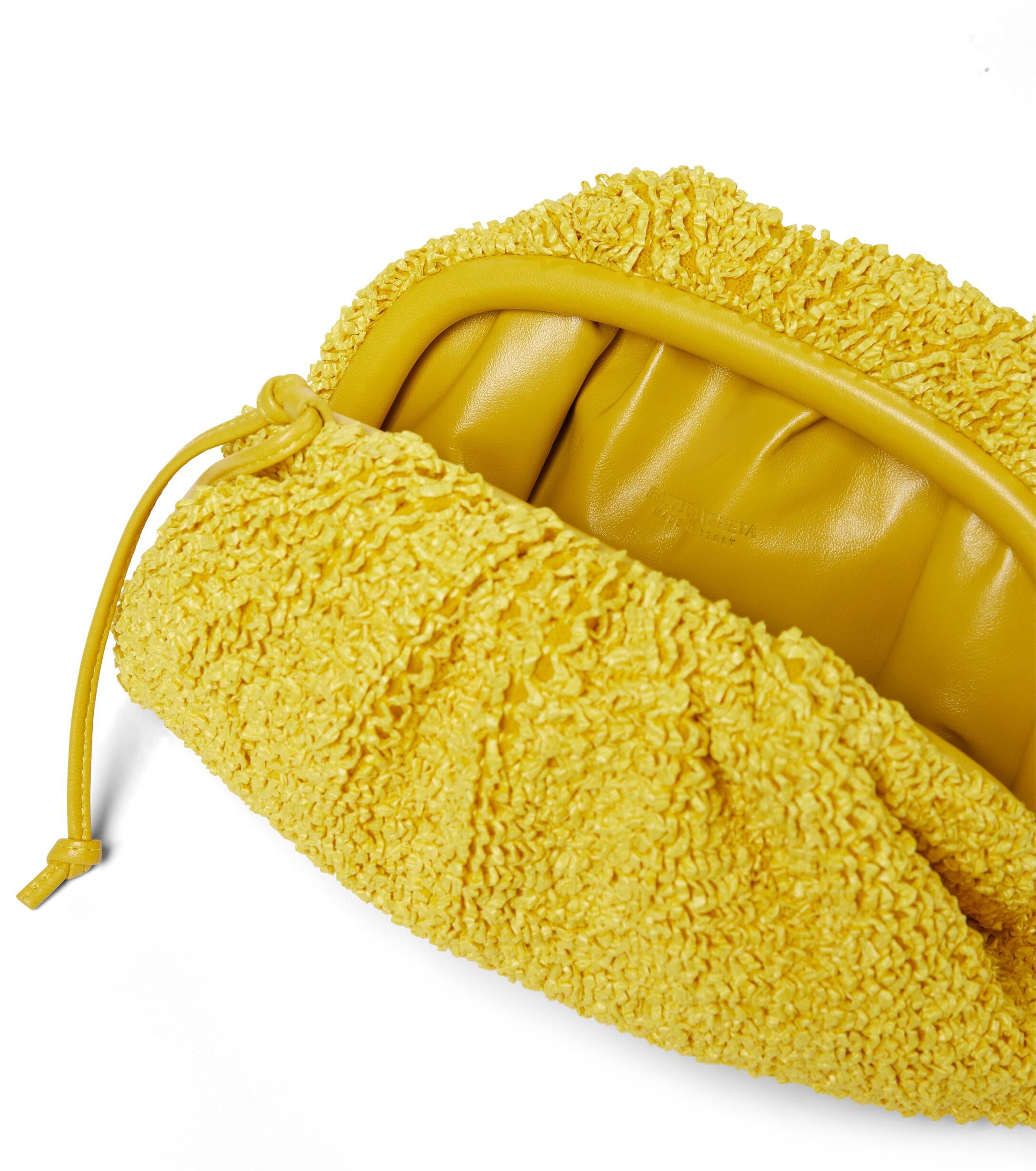Bottega Veneta Pouch Mini Raffia Bouclé Shoulder Bag in Yellow | Lyst