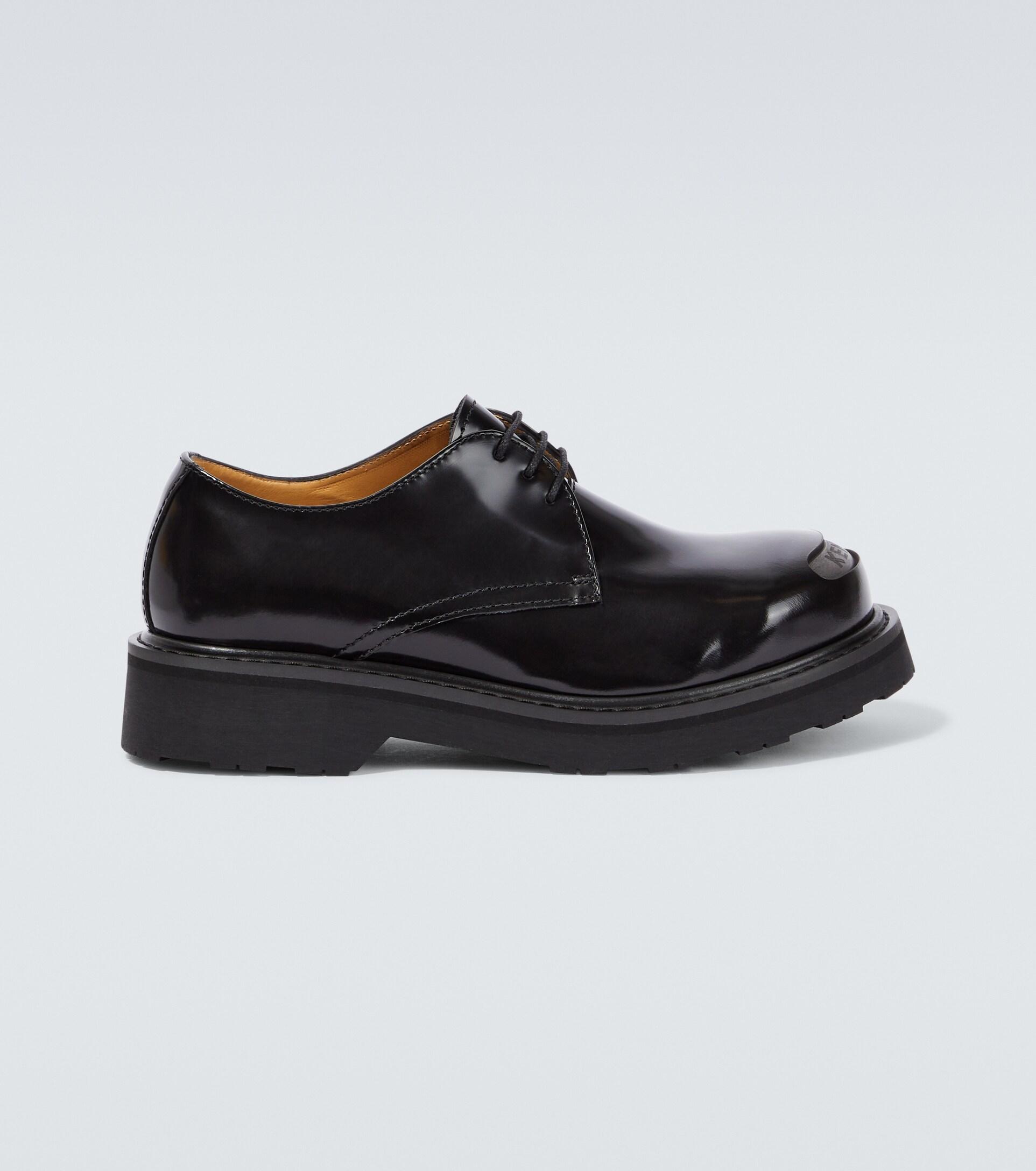 KENZO Smile Leather Derby Shoes in Black for Men | Lyst