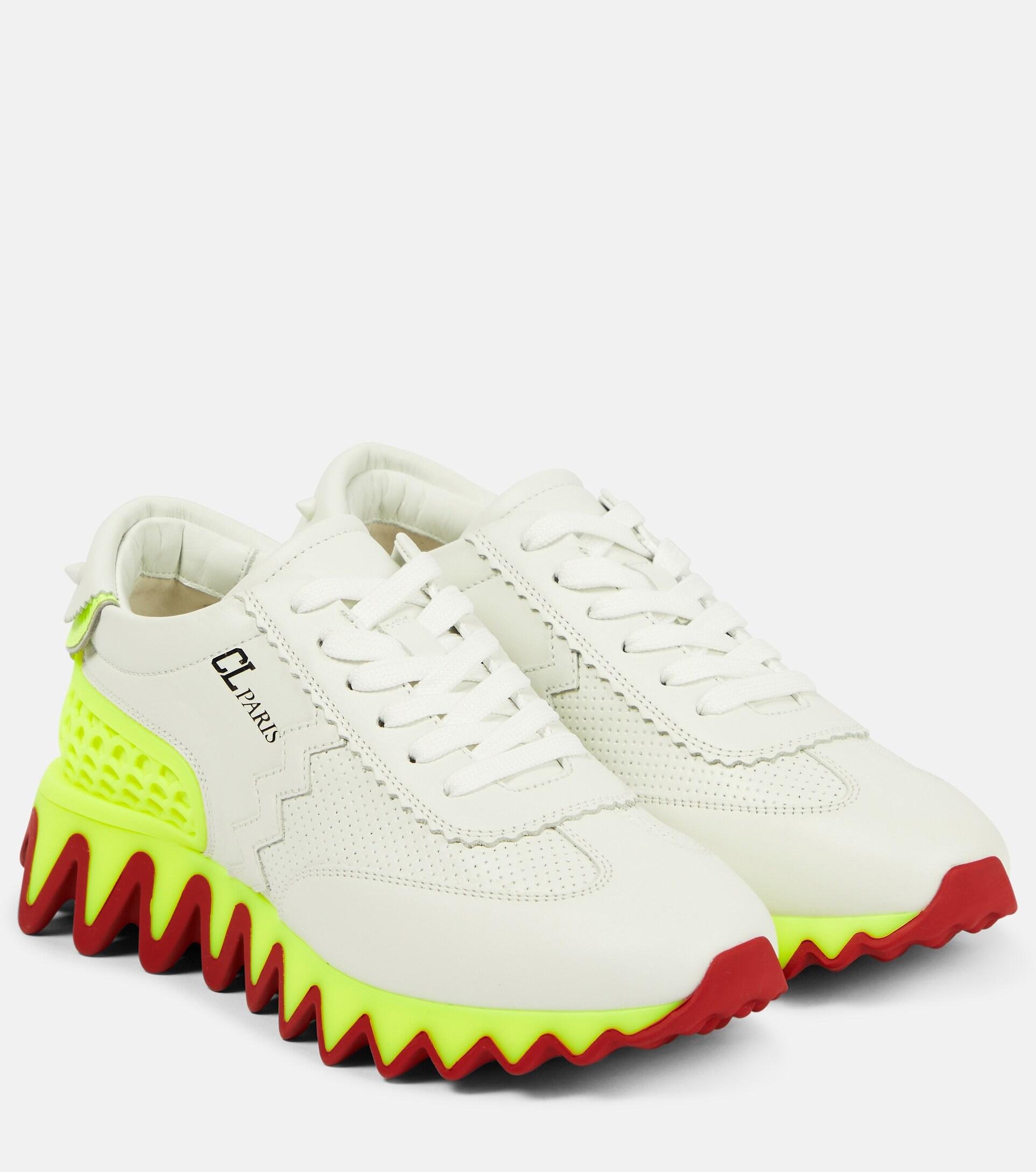 Christian Louboutin Loubishark Leather Sneakers in White | Lyst