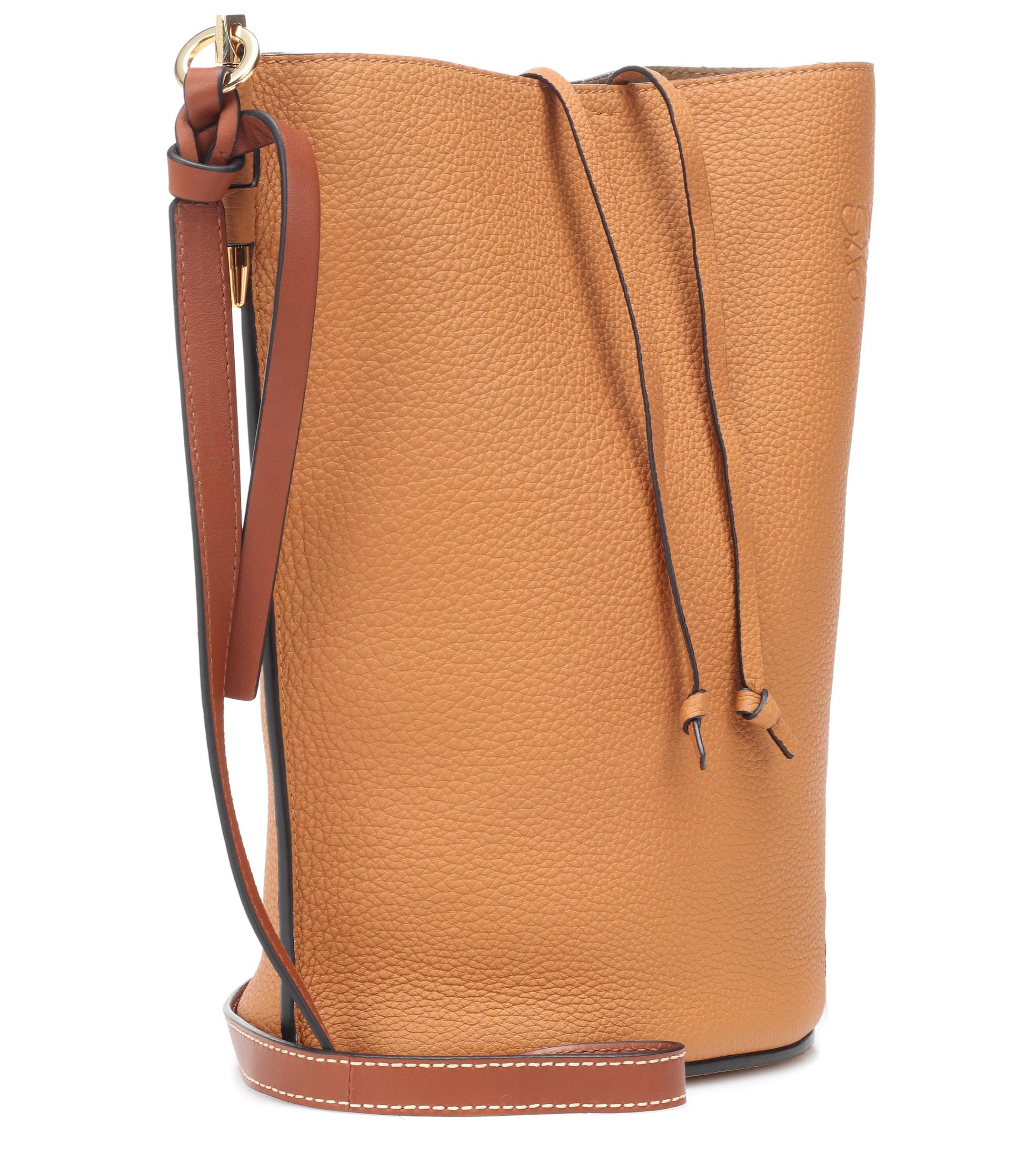 Loewe Gate Leather Bucket Bag in Brown Lyst
