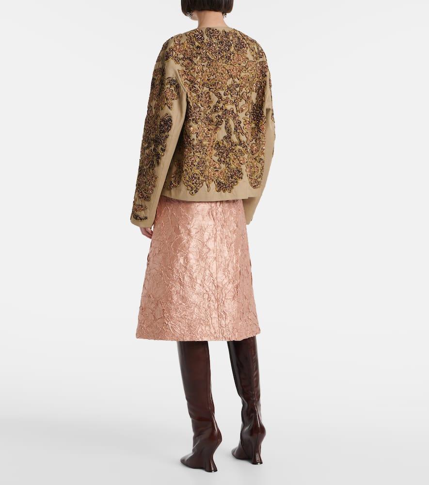 Dries Van Noten Sequined Cotton Jacket in Brown | Lyst