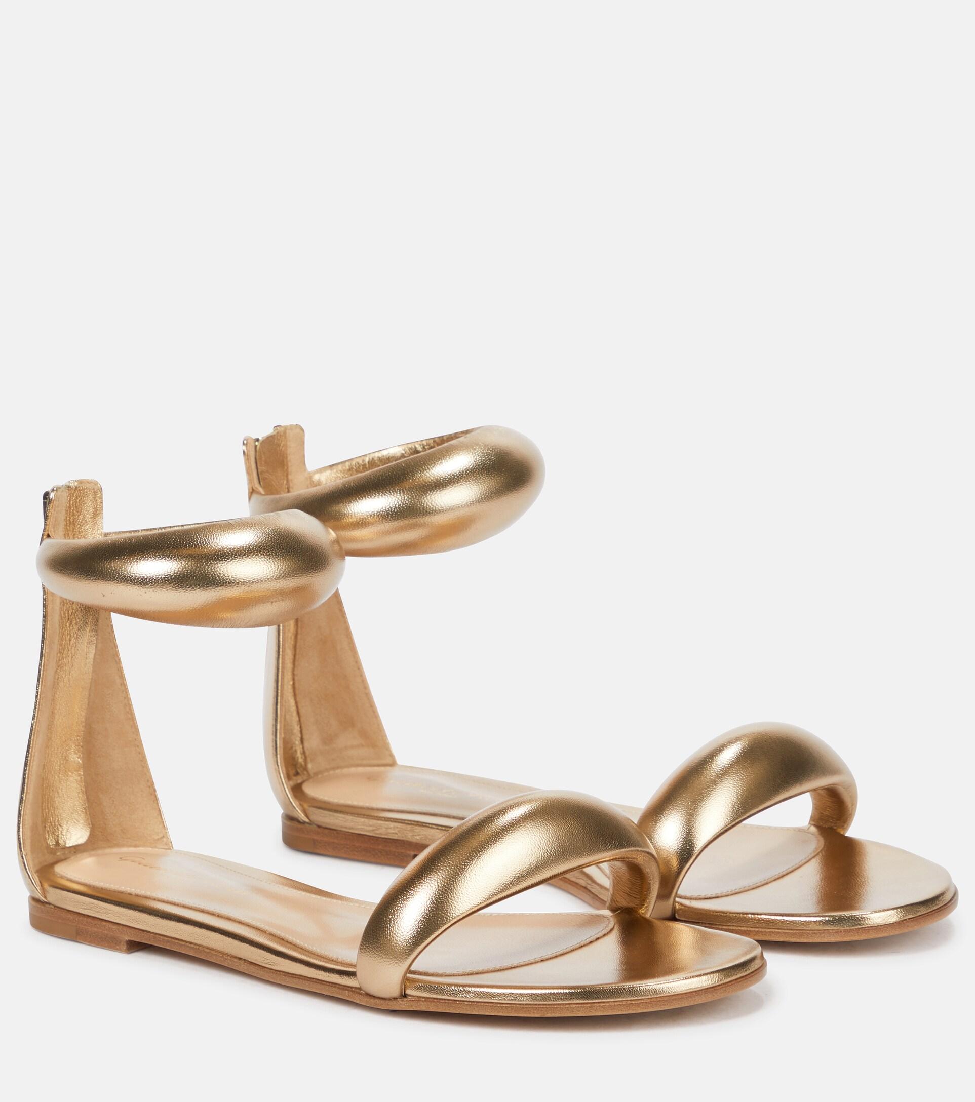 Gianvito Rossi Bijoux Metallic Leather Sandals | Lyst