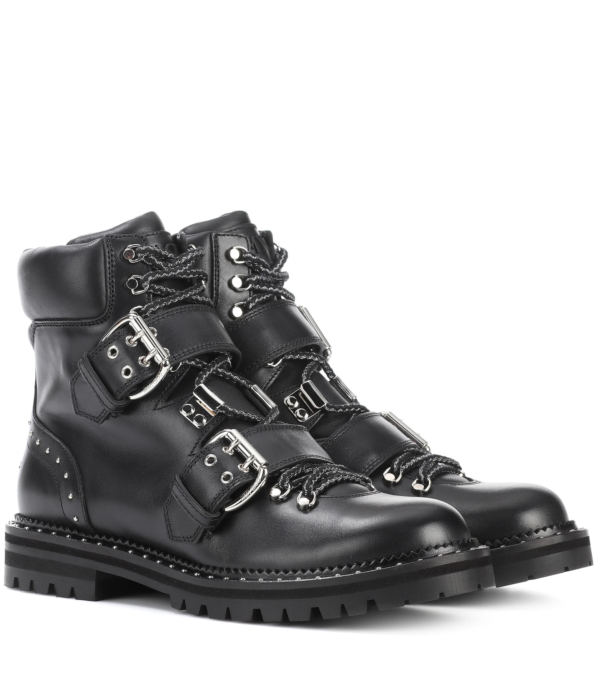 Jimmy Choo Breeze Flat Leather Ankle Boots in Black Lyst