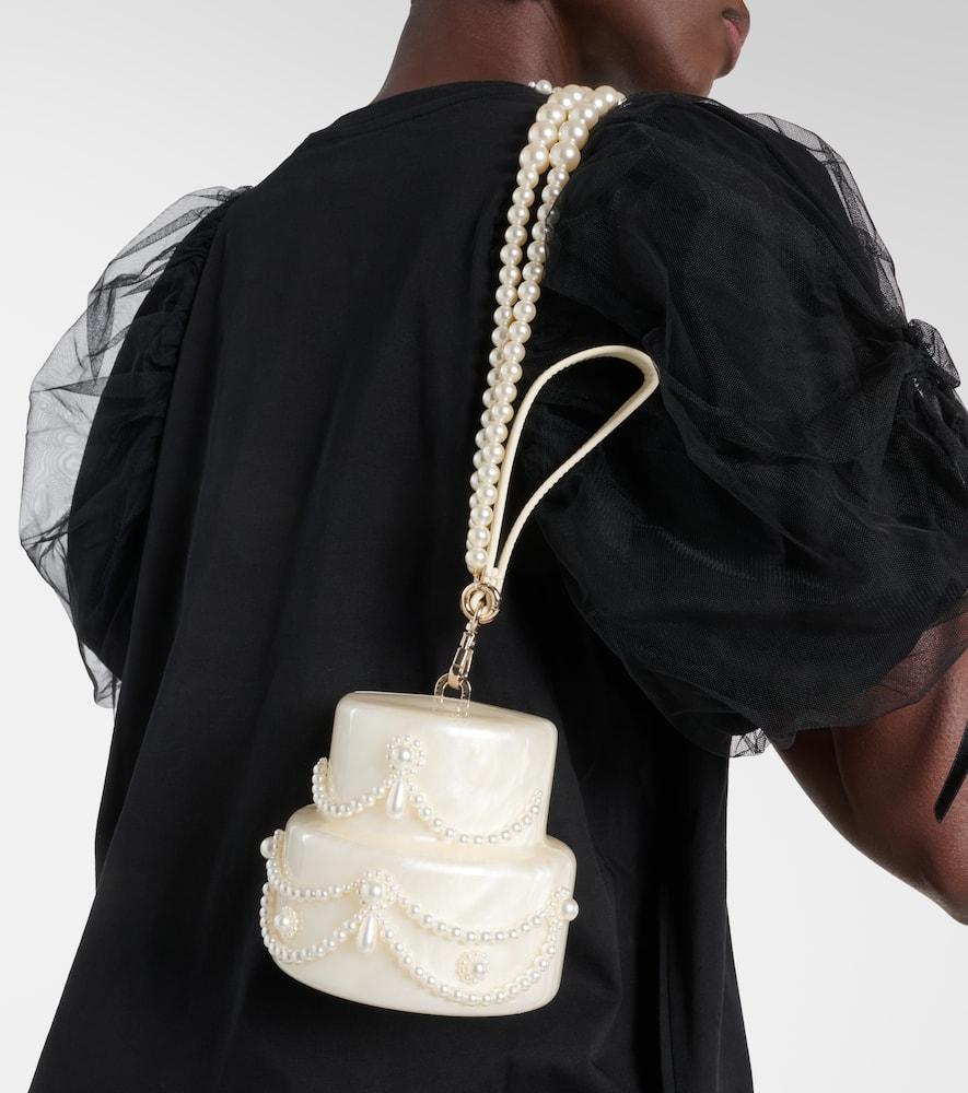 Simone Rocha Pearl Cake Embellished Clutch in Natural | Lyst
