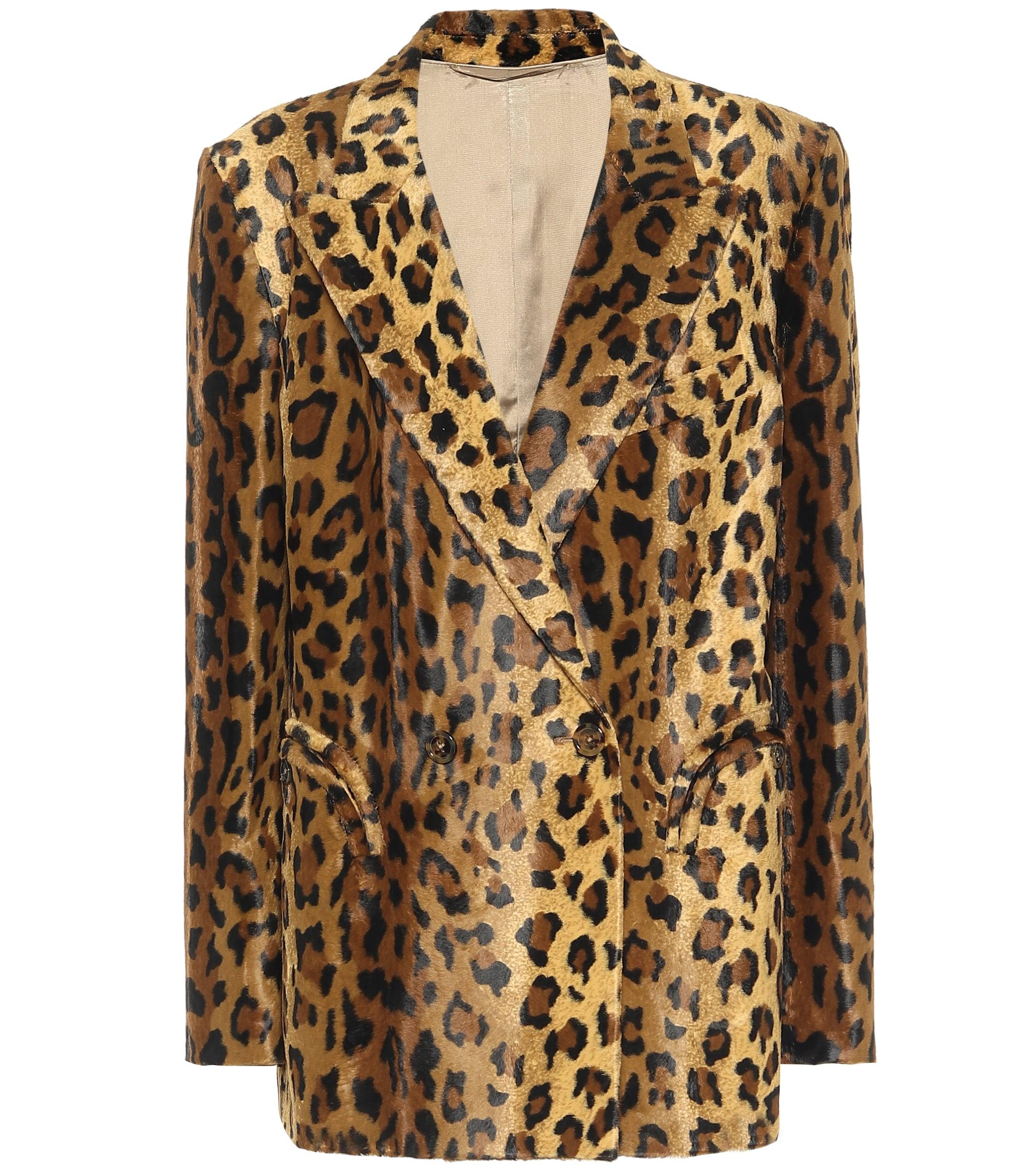 leopard velvet blazer