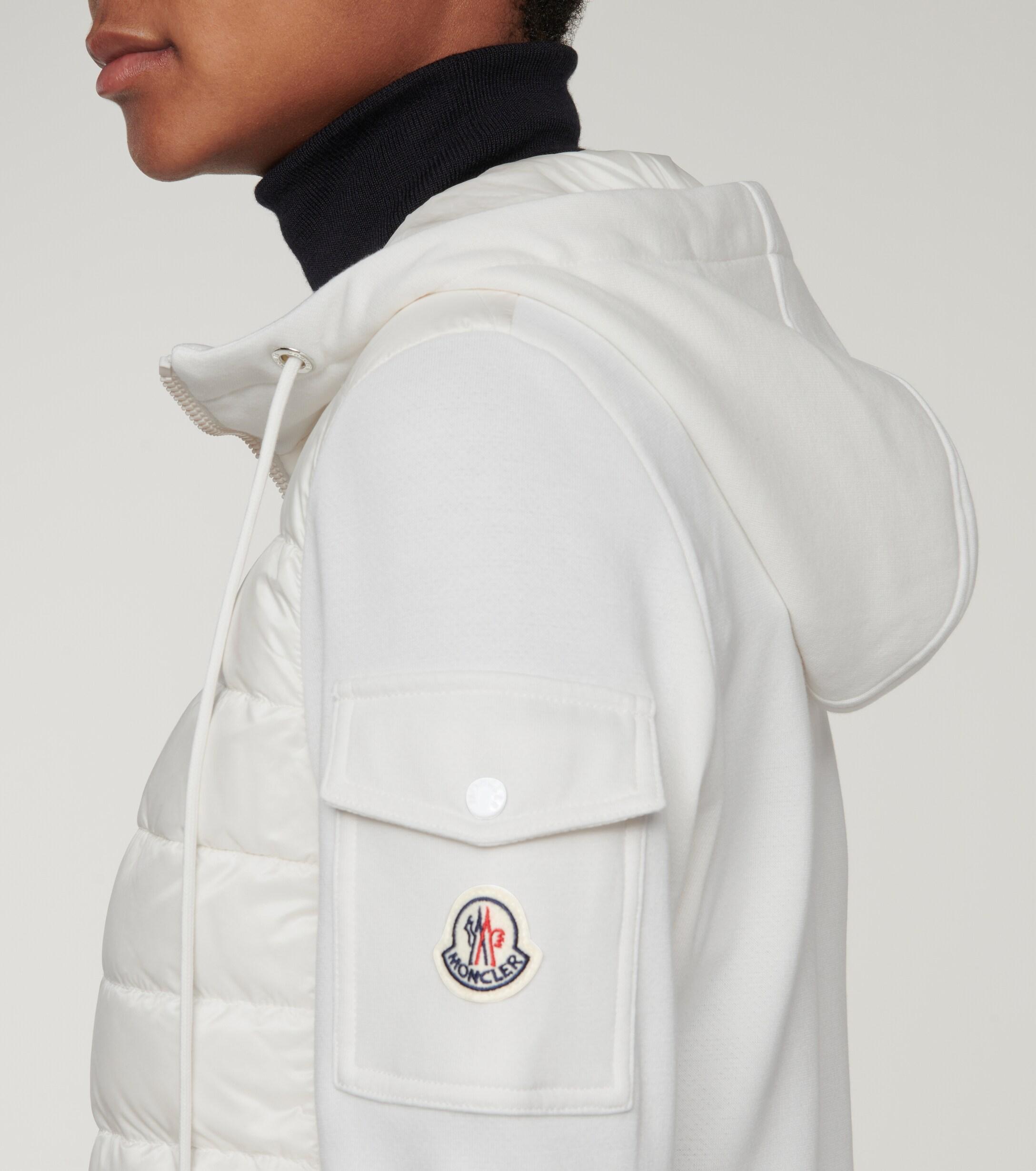 Moncler Down And Cotton Jersey Jacket in White Lyst