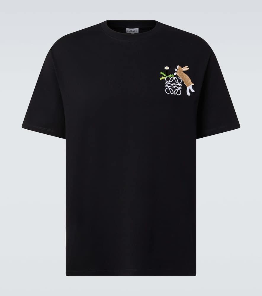 24AW new/LOEWE x Suna FujitaバニーTシャツ T-Shirt Black Loewe Suna Fujita Anagram Bunny T-Shirt, 100% Cotton, Size