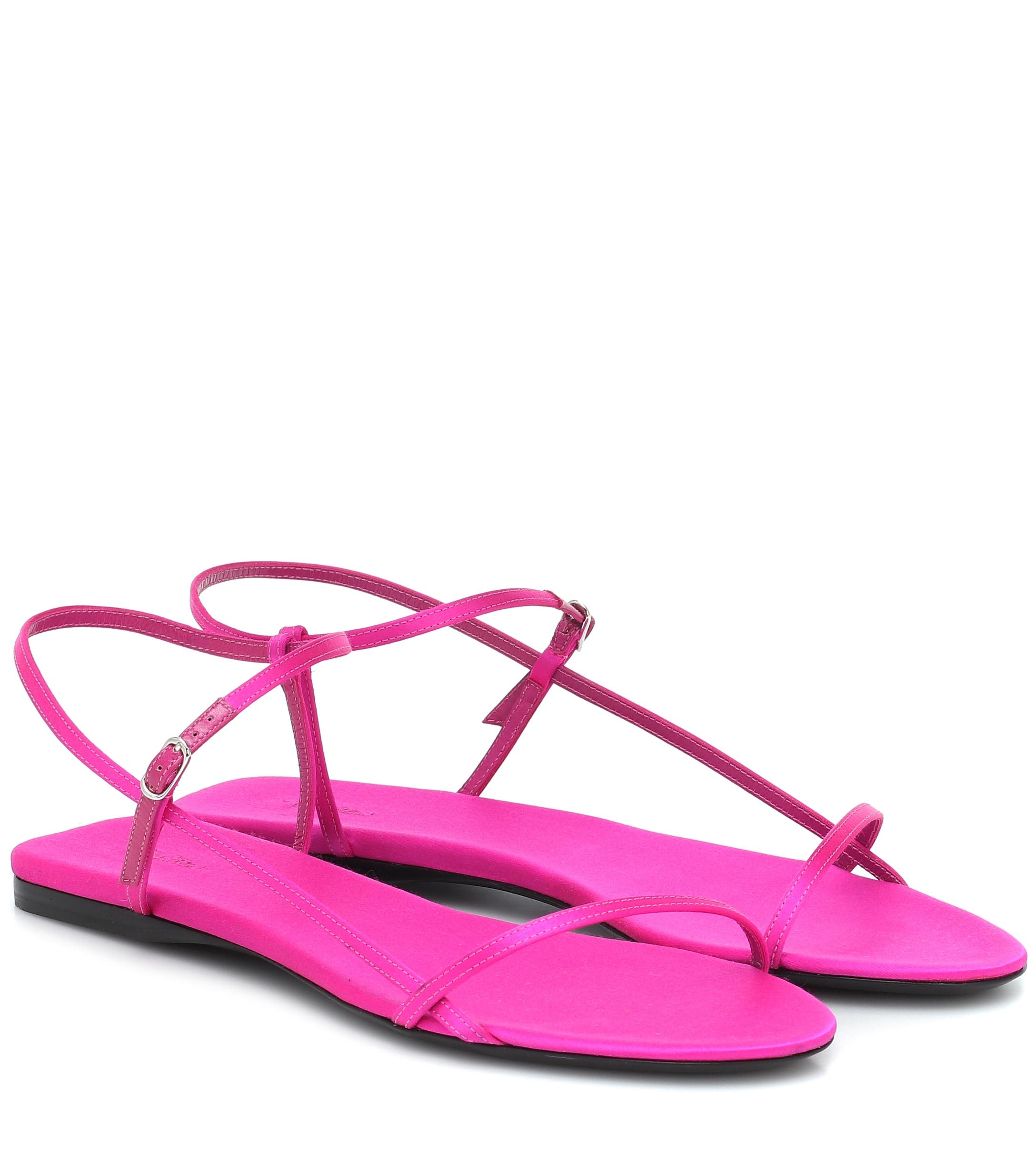 The Row Bare Satin Sandals in Pink - Lyst