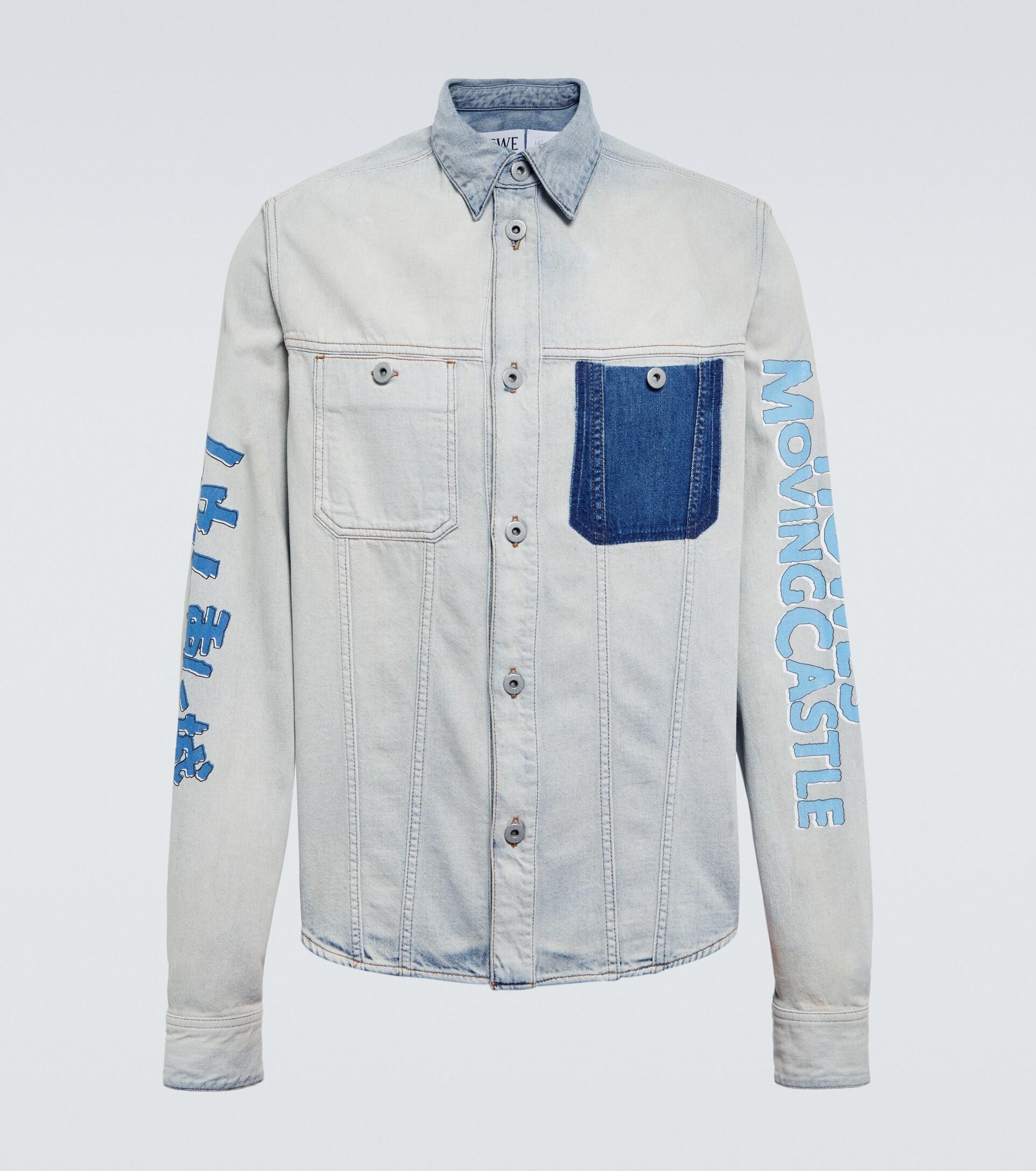 Loewe X Howl's Moving Castle Embroidered Denim Overshirt in Blue for ...