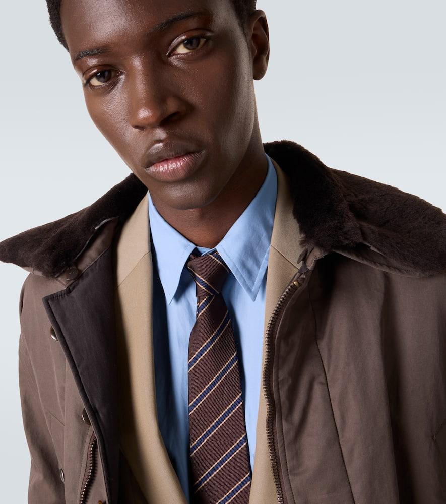 AURALEE Striped Silk Tie in Brown for Men | Lyst