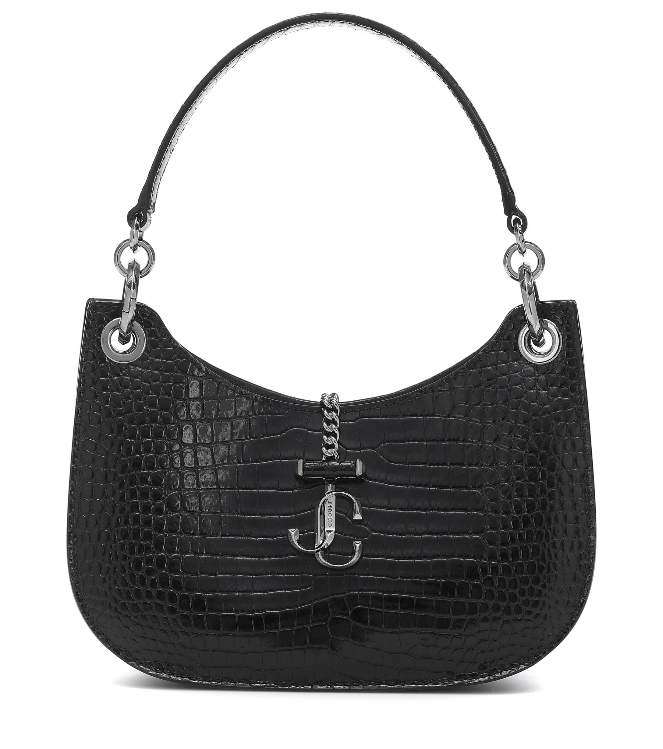 Jimmy Choo Varenne Hobo Small Leather Shoulder Bag in Black Lyst