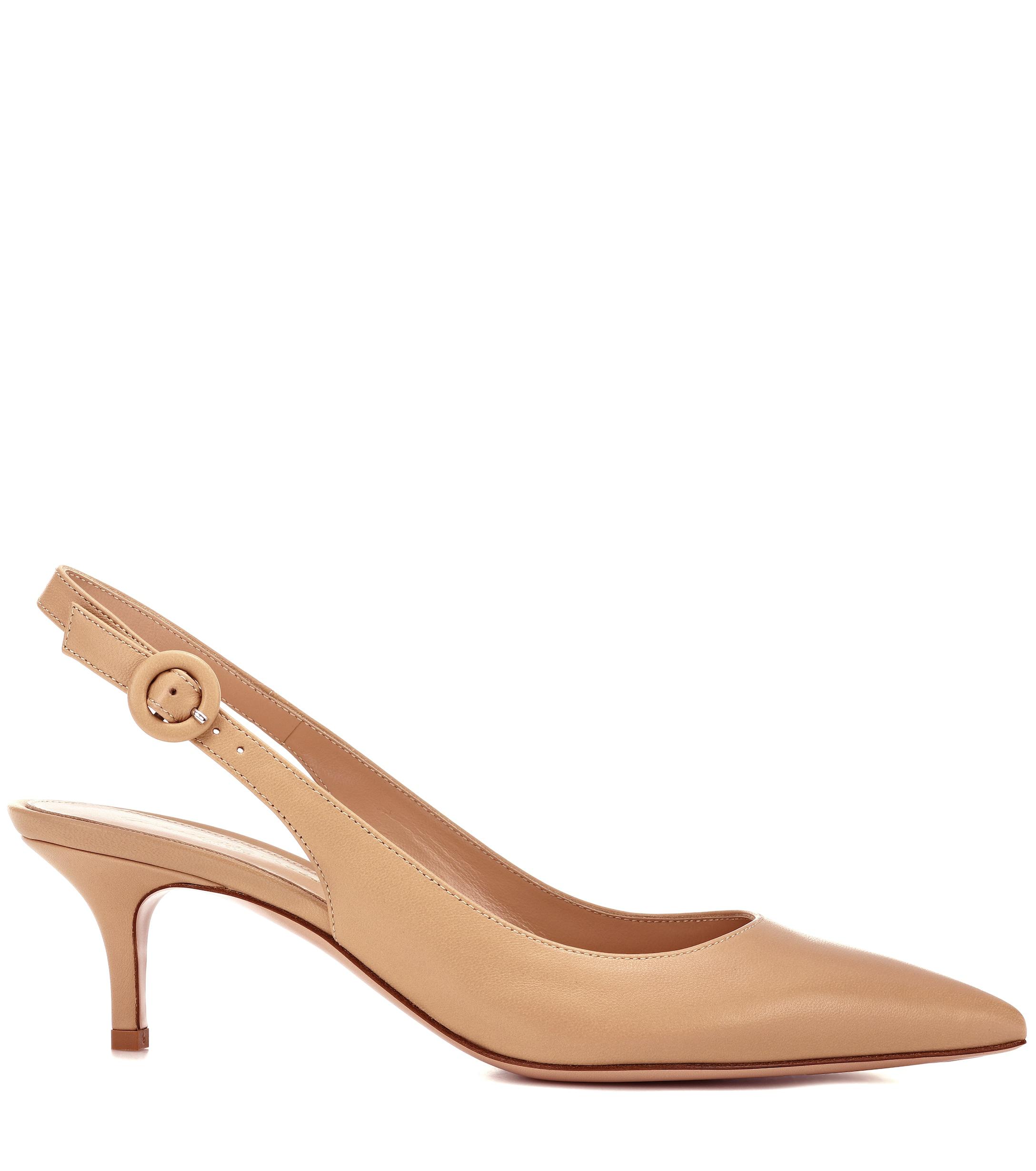 gianvito rossi anna leather slingback flats