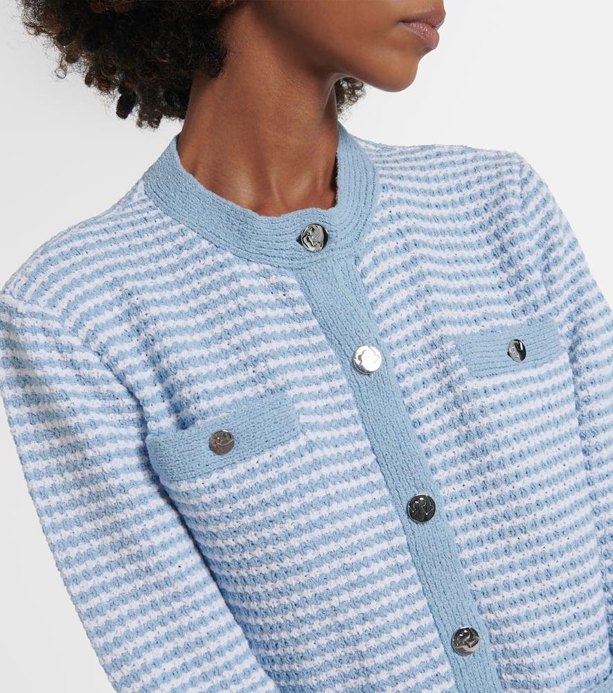 Tory Burch Kendra Knitted Cotton-Blend Cardigan in Blue Lyst UK