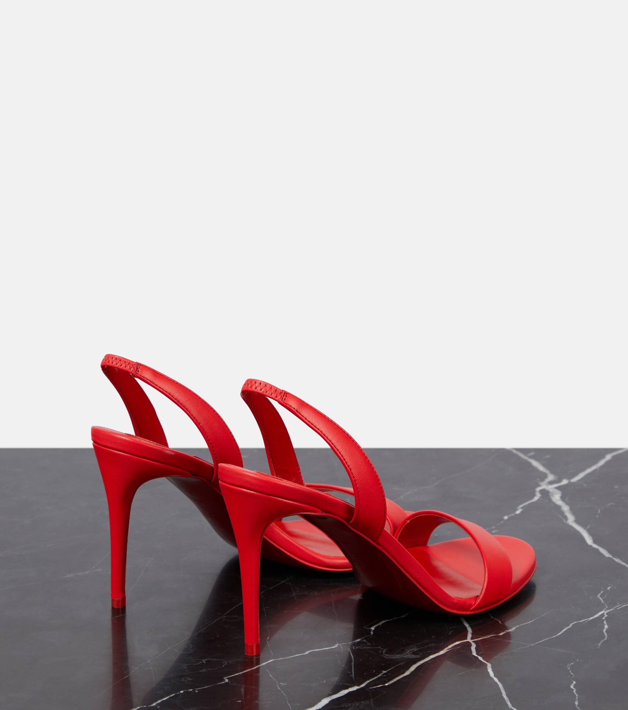 Christian Louboutin O Marilyn 85 Leather Sandals in Red