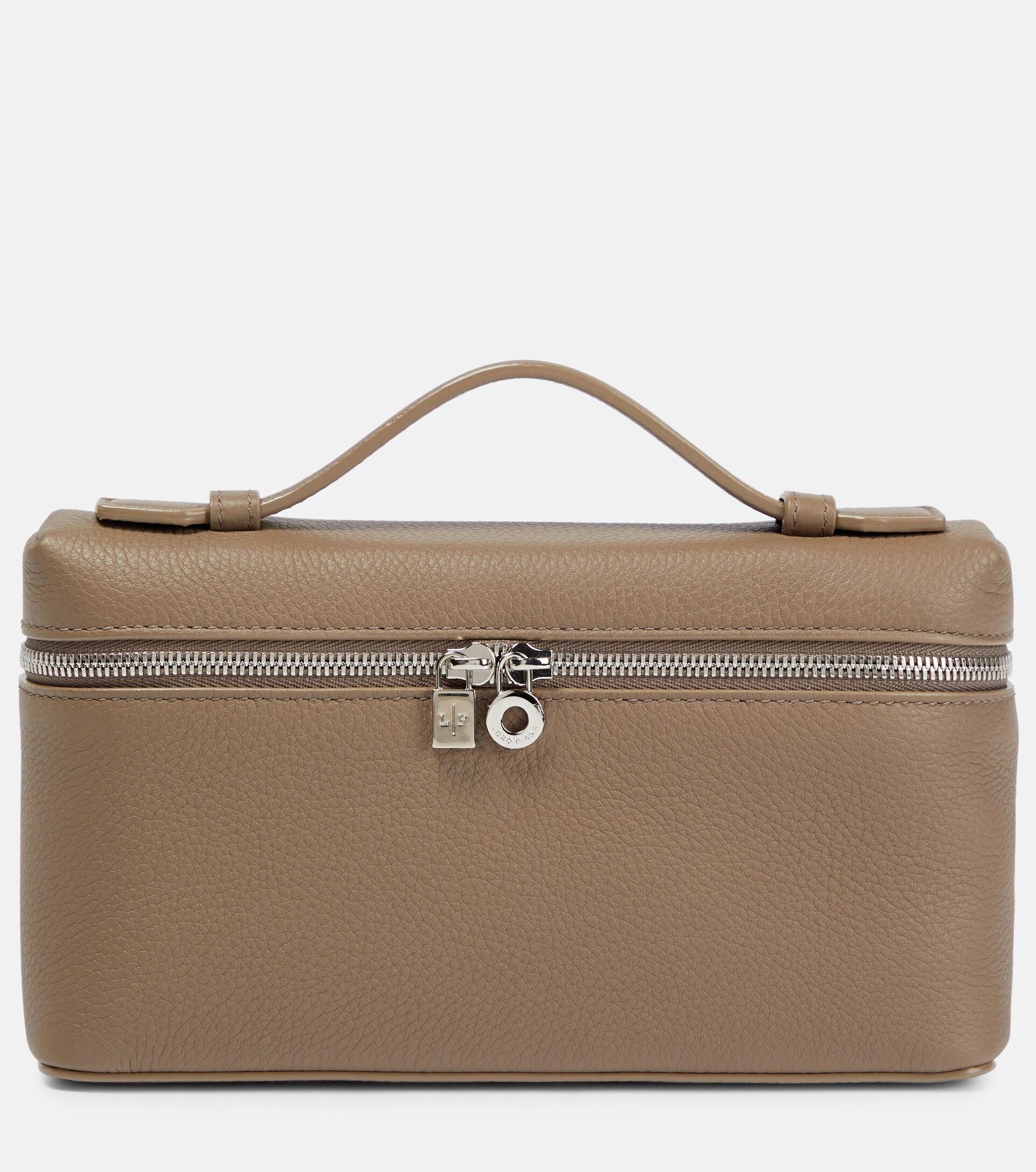 Shop Loro Piana Extra Bag L27 Leather Shoulder Bag