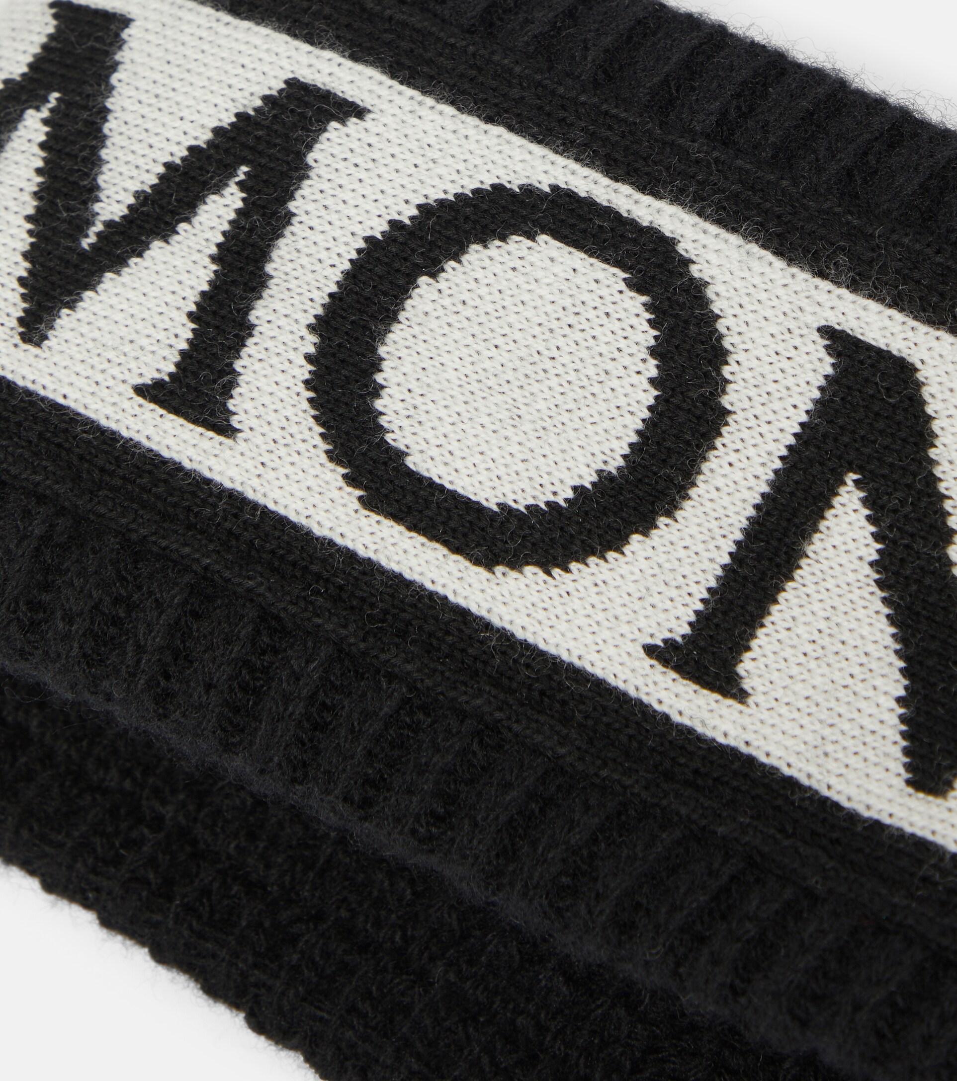Moncler Logo Cotton And Wool Headband in Black | Lyst