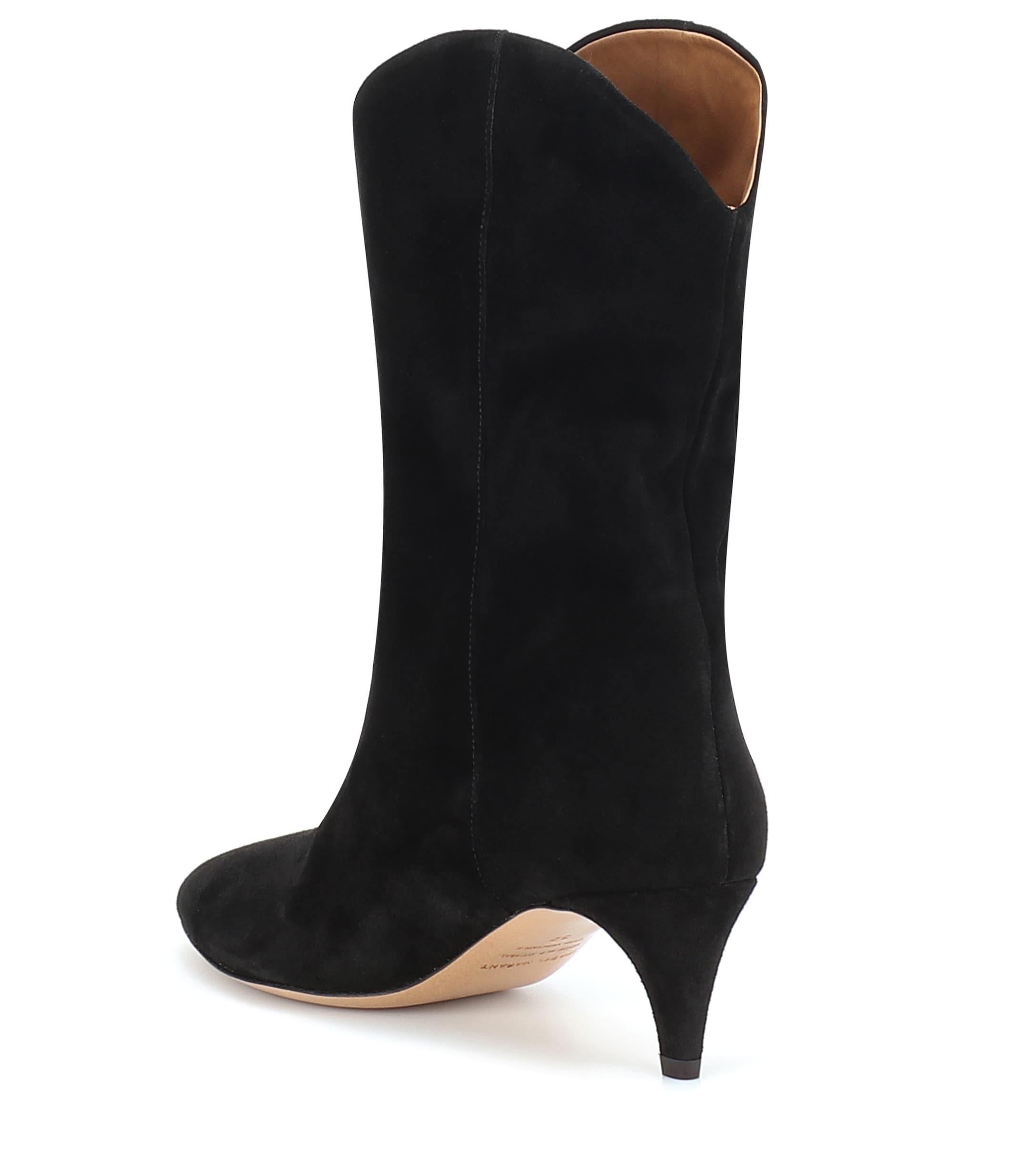Isabel Marant Dernee Suede Ankle Boots in Black | Lyst