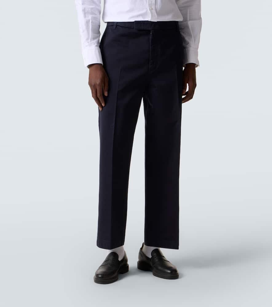 THOM BROWNE: スラックスパンツ THOM BROWNE | Cropped Flat Front Pants | Men | Lane Crawford