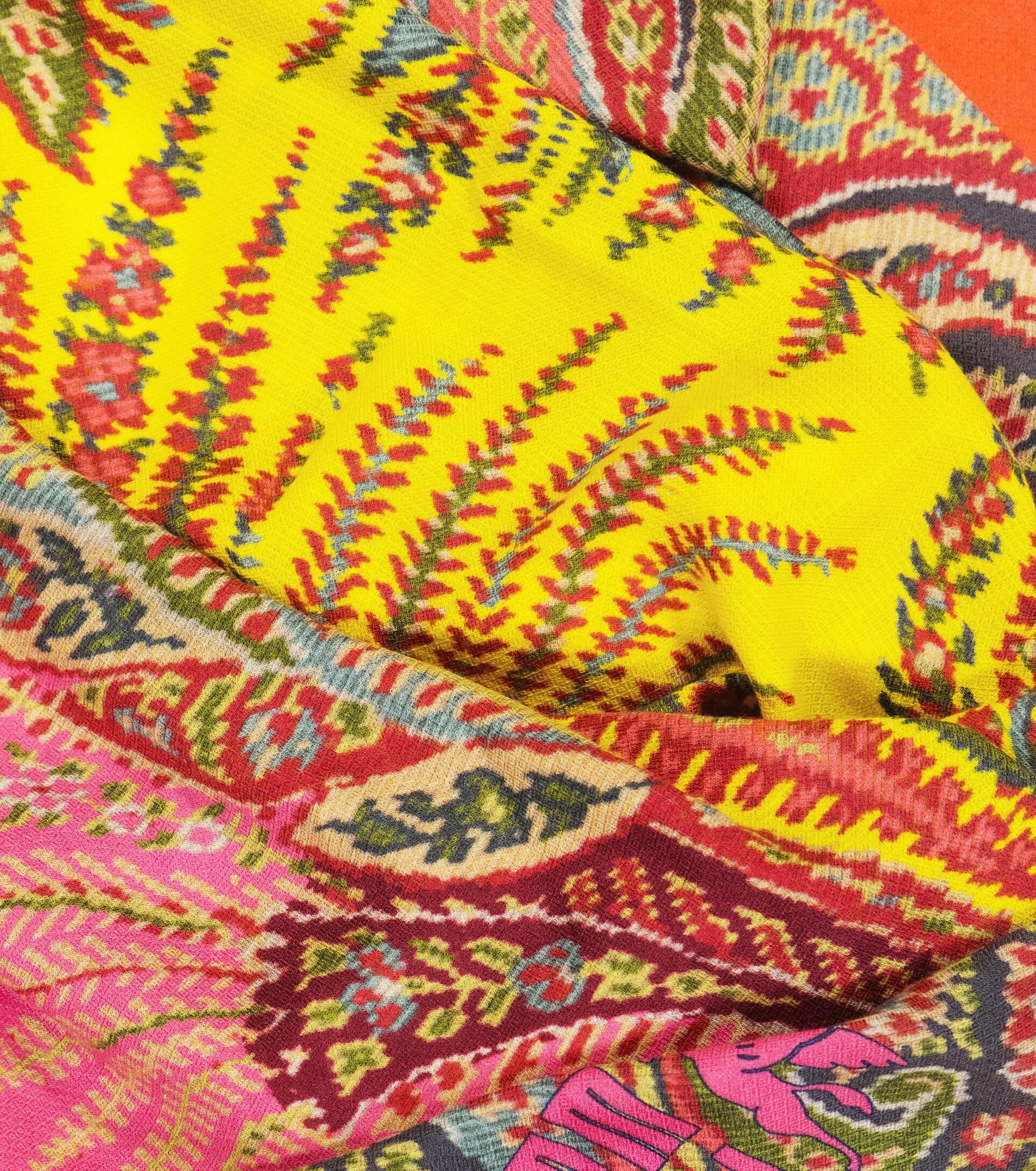 ETRO paisley-print silk scarf - Yellow