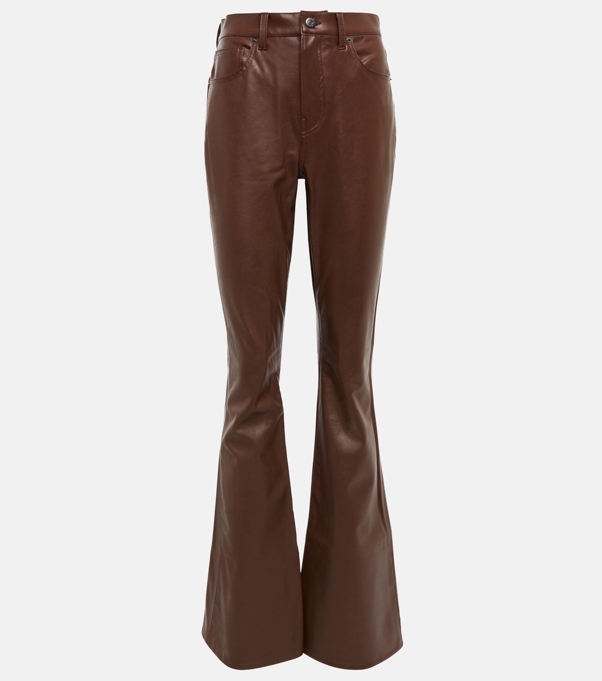 Veronica Beard Beverly Faux Leather Pants in Brown | Lyst