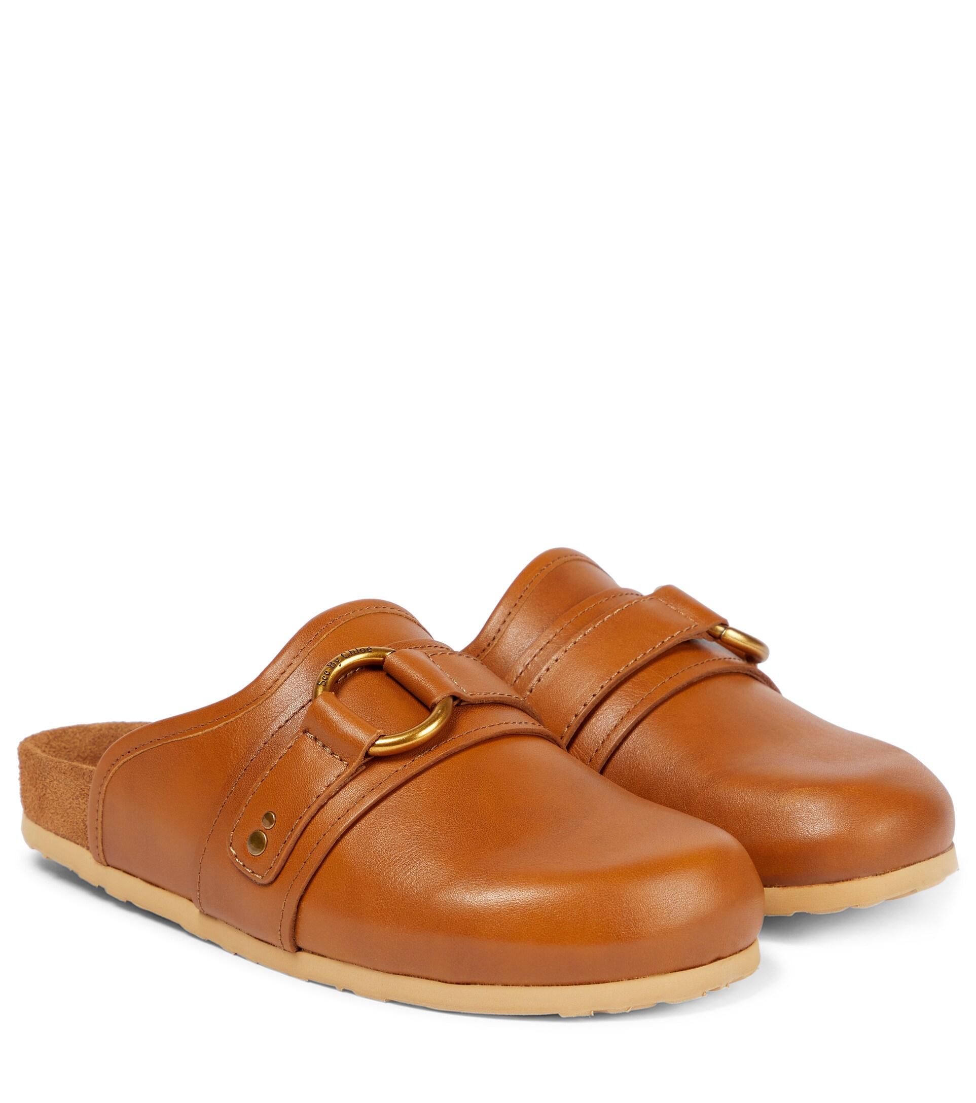 See By Chloé See By Chloe Gema Leather Mules in Brown | Lyst
