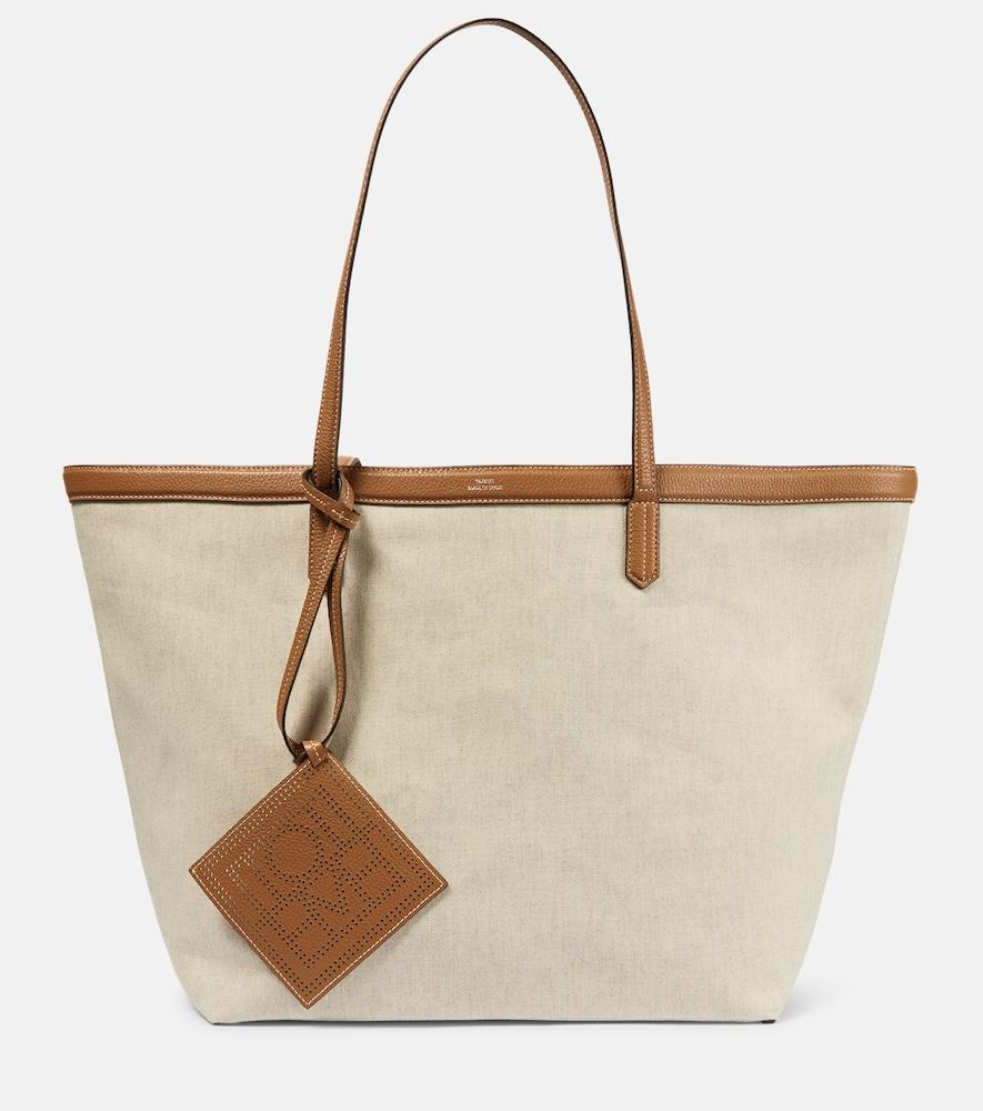 TOTEME Leather-Trimmed Canvas Tote Bag in Natural Lyst Australia