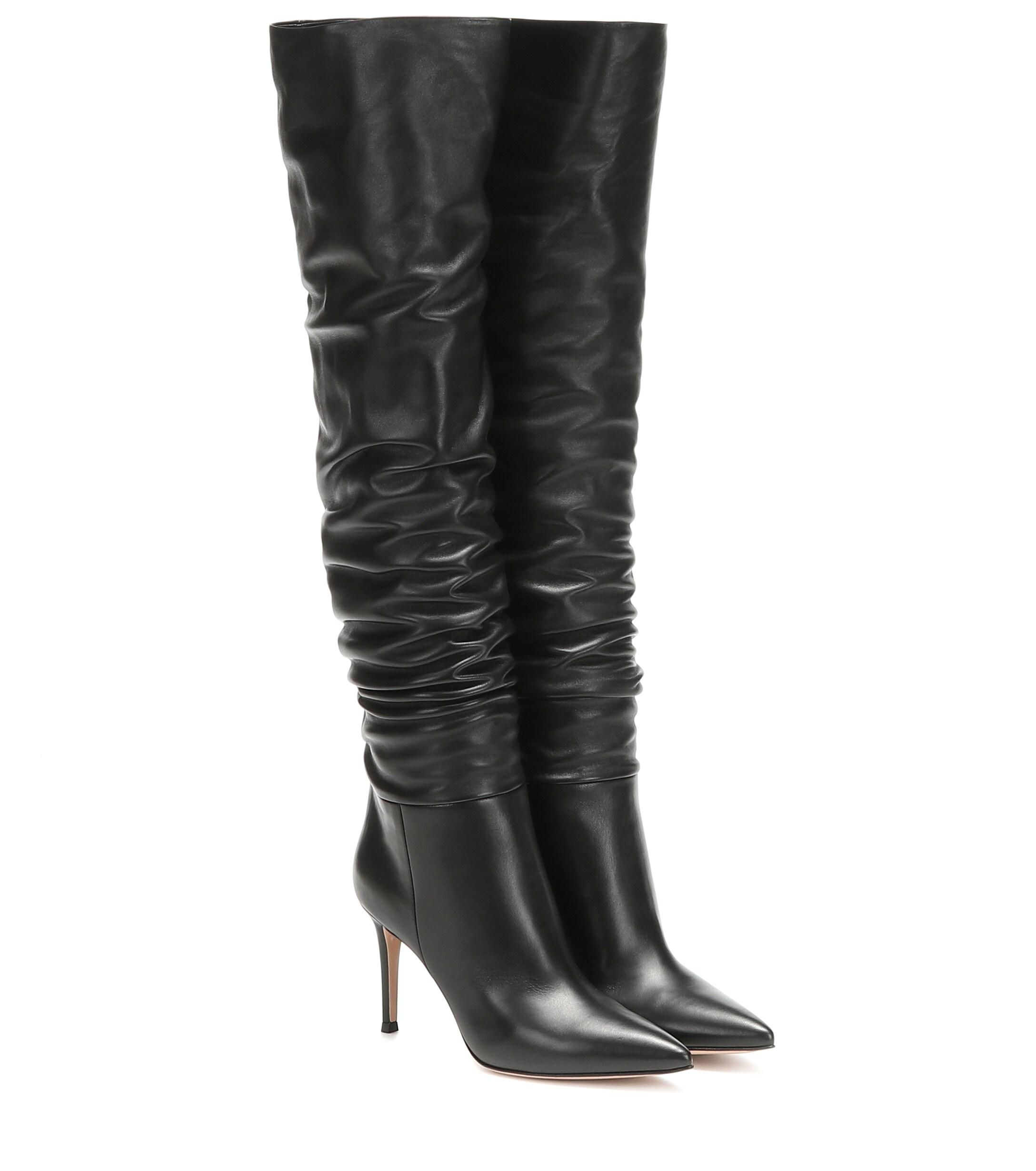 Gianvito Rossi Valeria 85 Over-the-knee Leather Boots in Black - Lyst