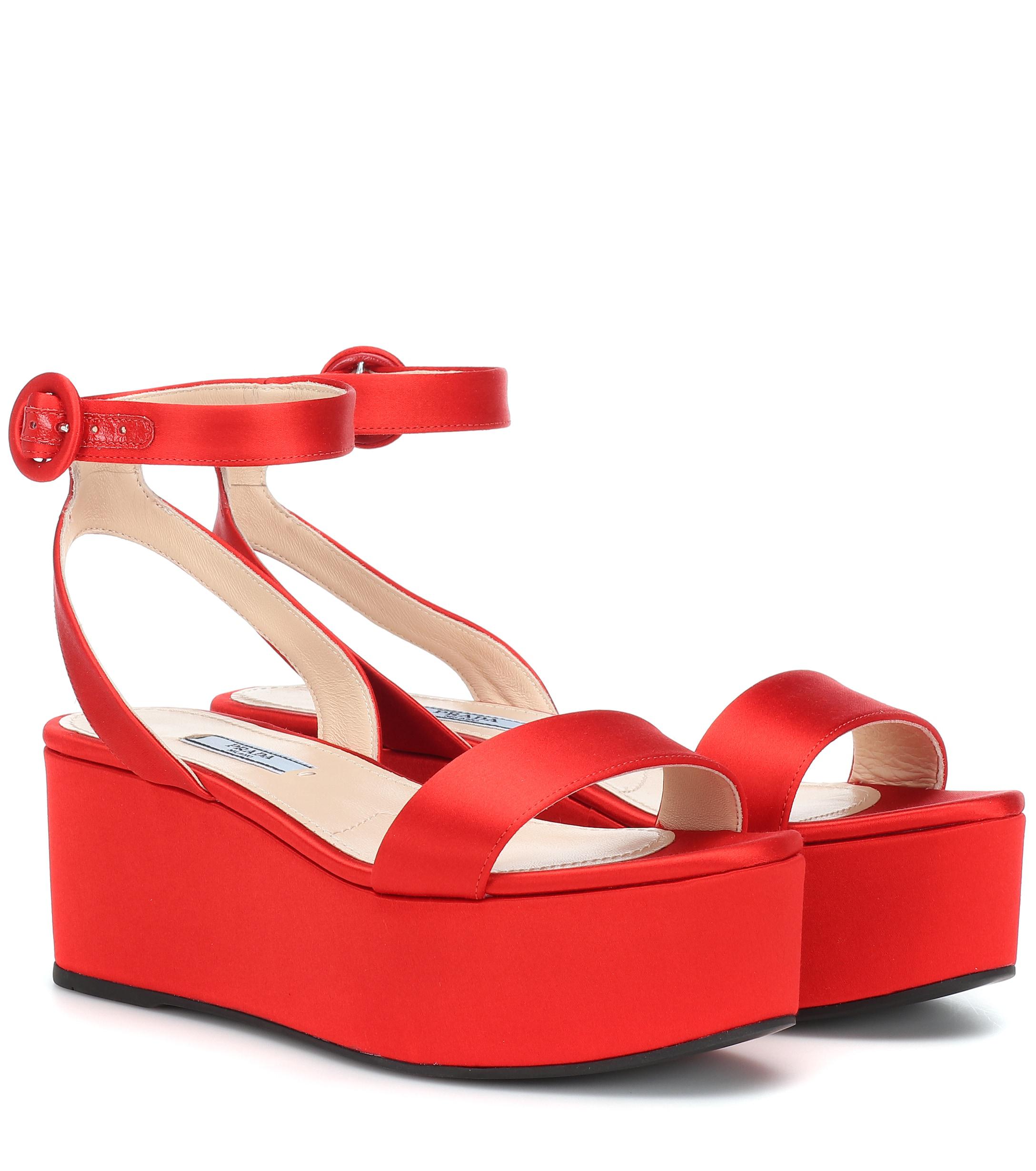 prada satin platform sandals