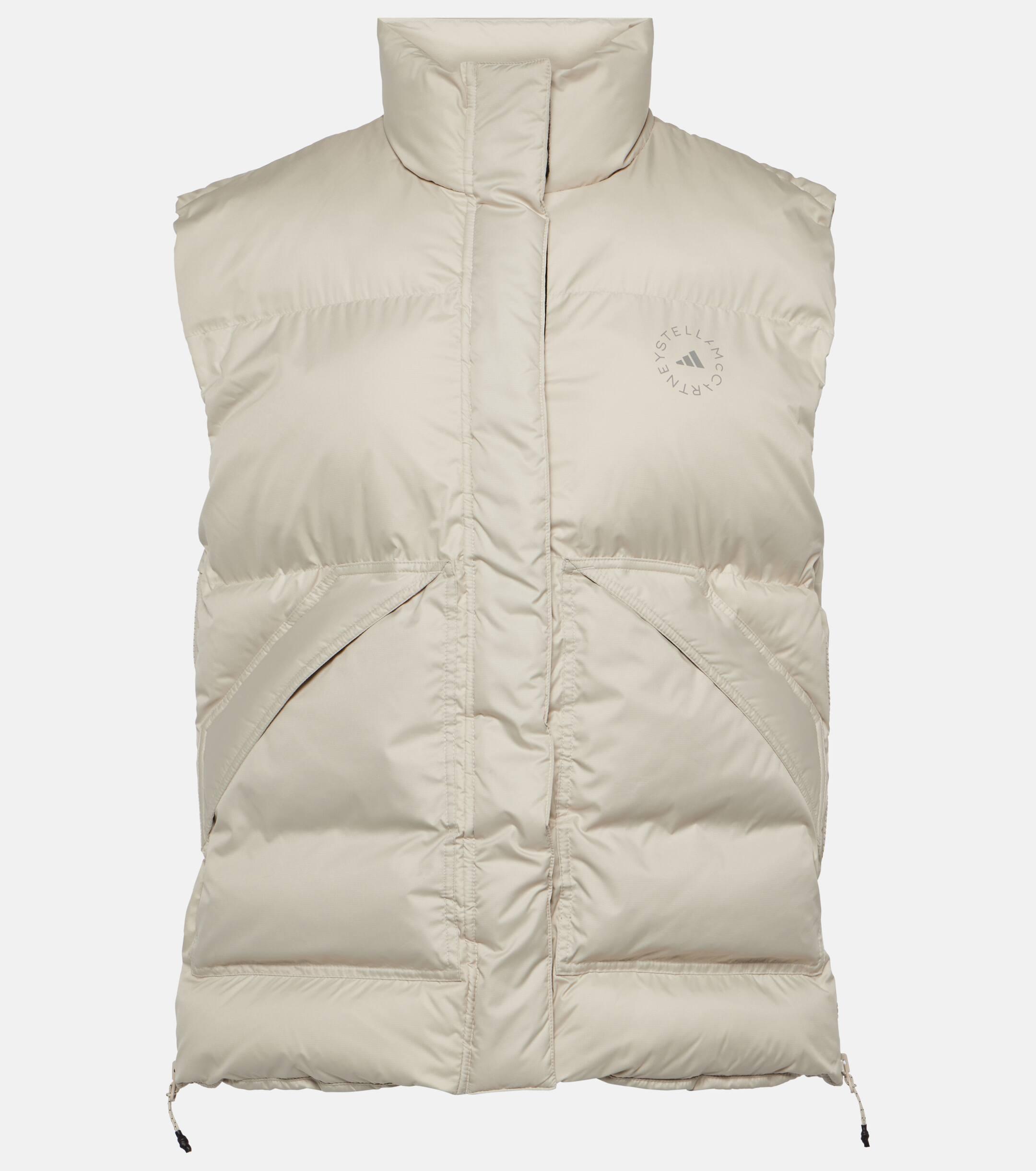 adidas By Stella McCartney Logo-Patch Padded Gilet in Natural