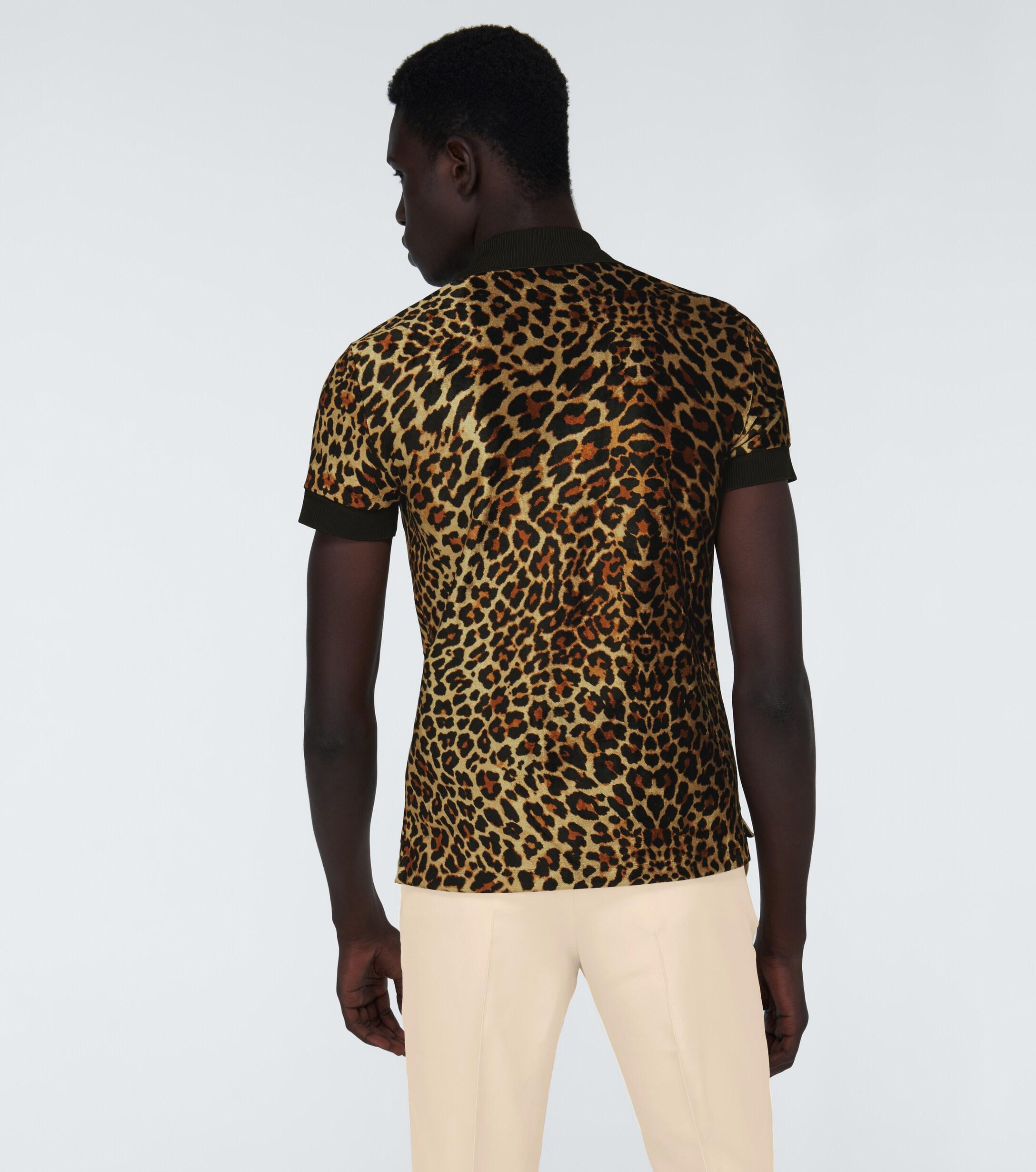 Mens leopard sales print t shirt