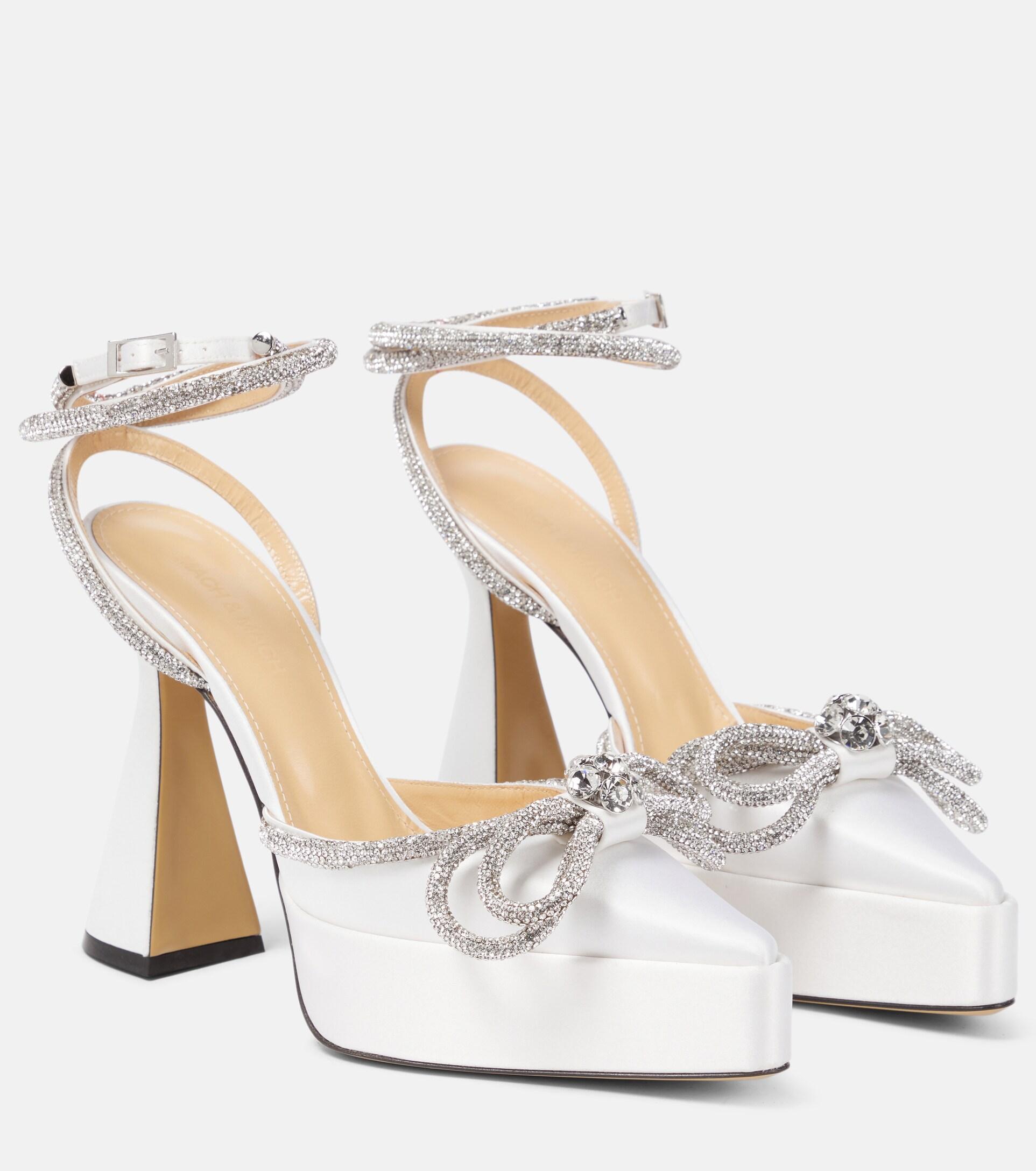 satin platform pumps