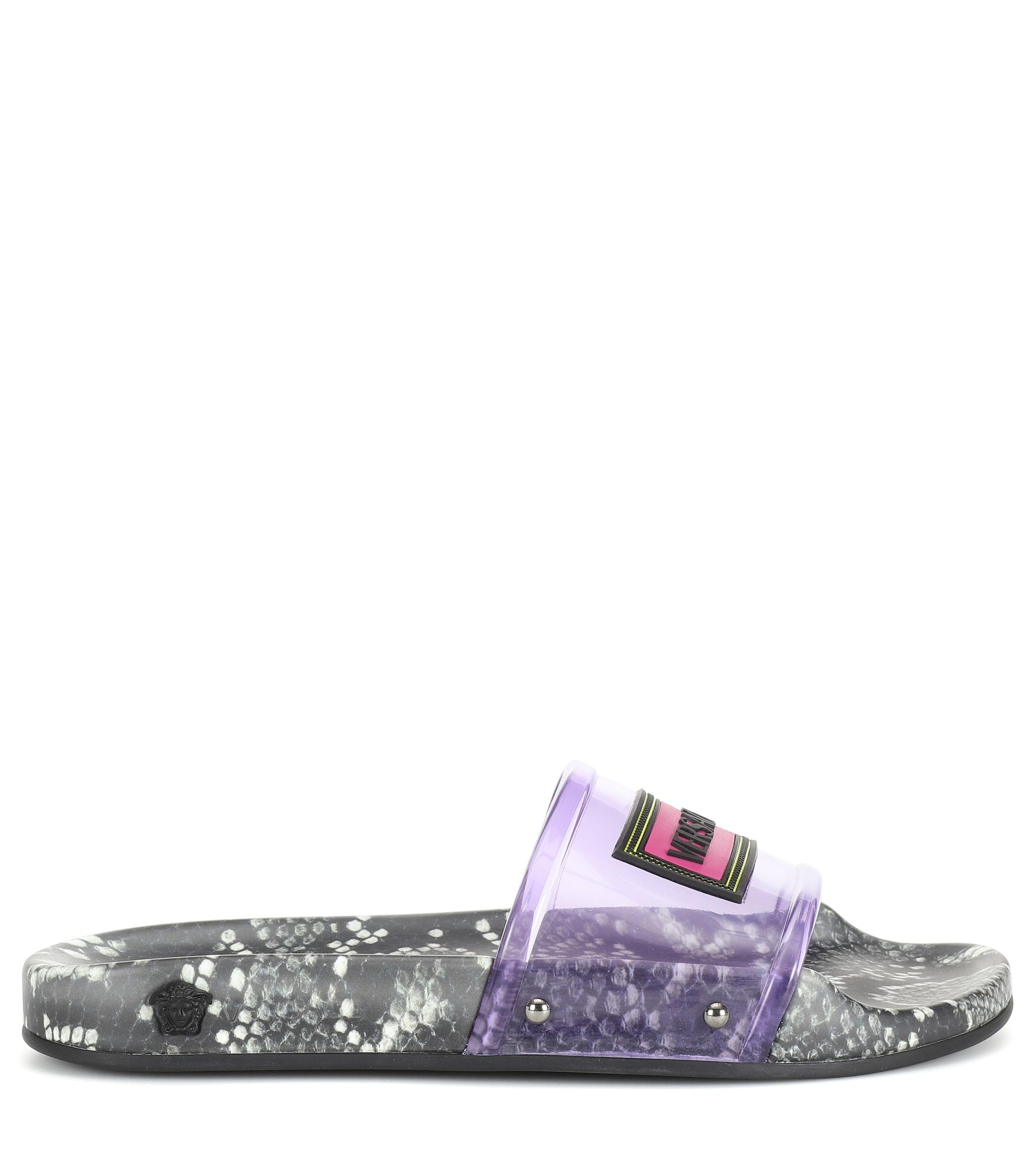 Versace Rubber Pvc Slides in Grey 