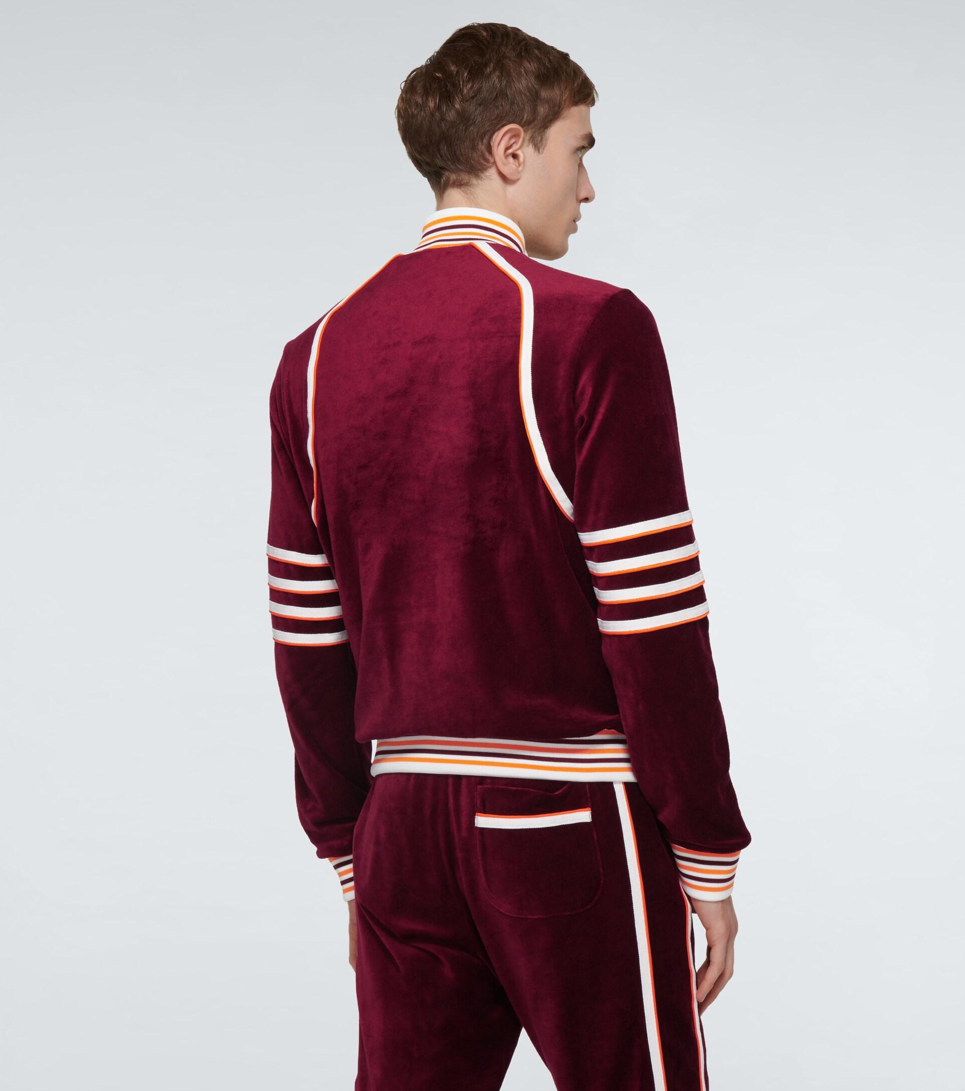 CASABLANCA Racing Velour Tracksuit Top in Red for Men