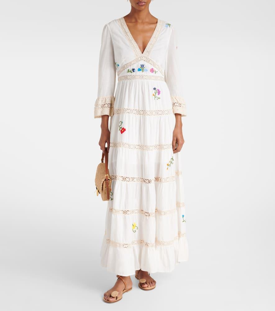 reinah tiered embroidered dress Rachel Allan RQ2169 Tiered Skirt Cold Shoulder Quince Gown