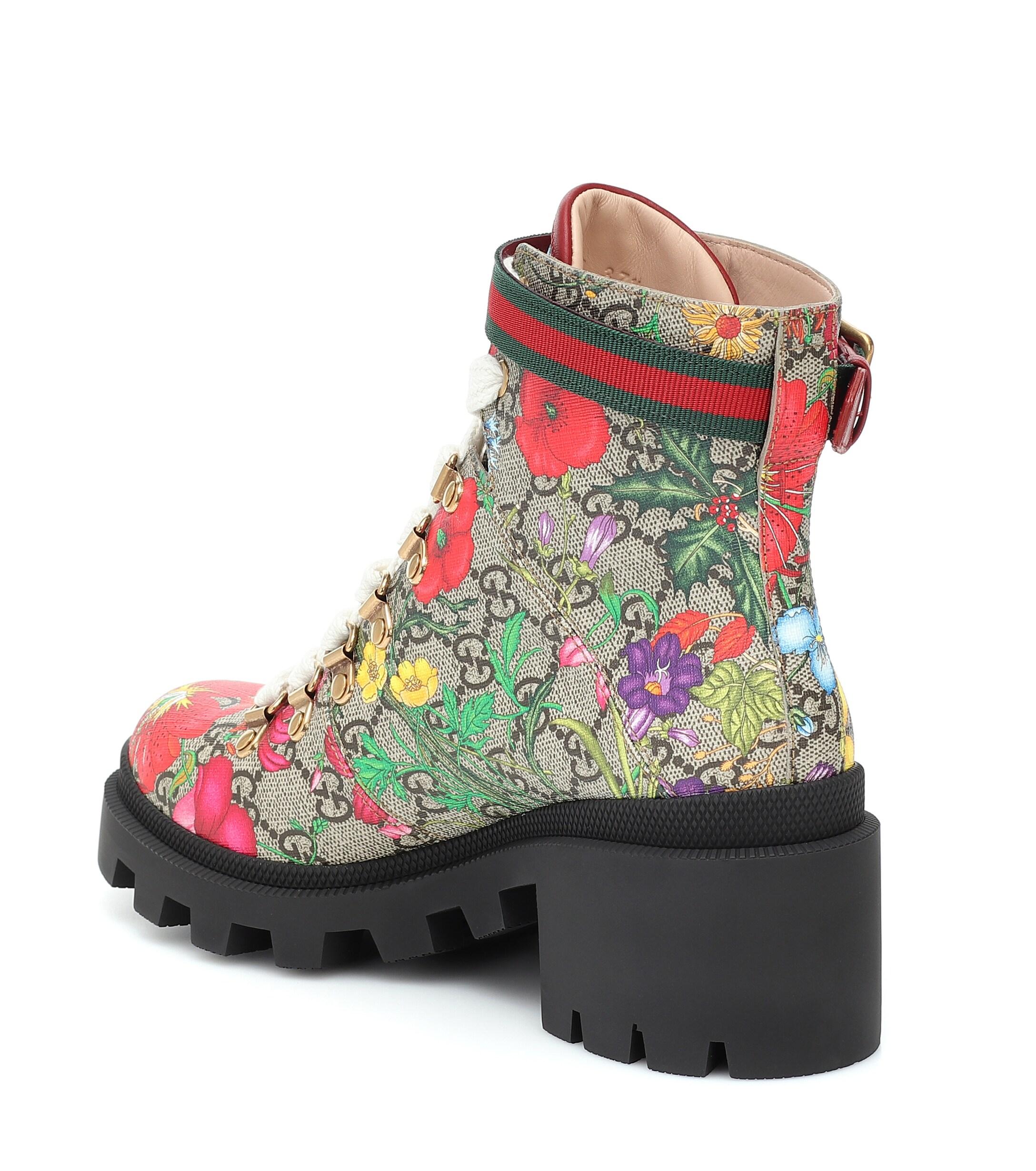 Gucci GG Supreme Flora Trip Boots | Lyst