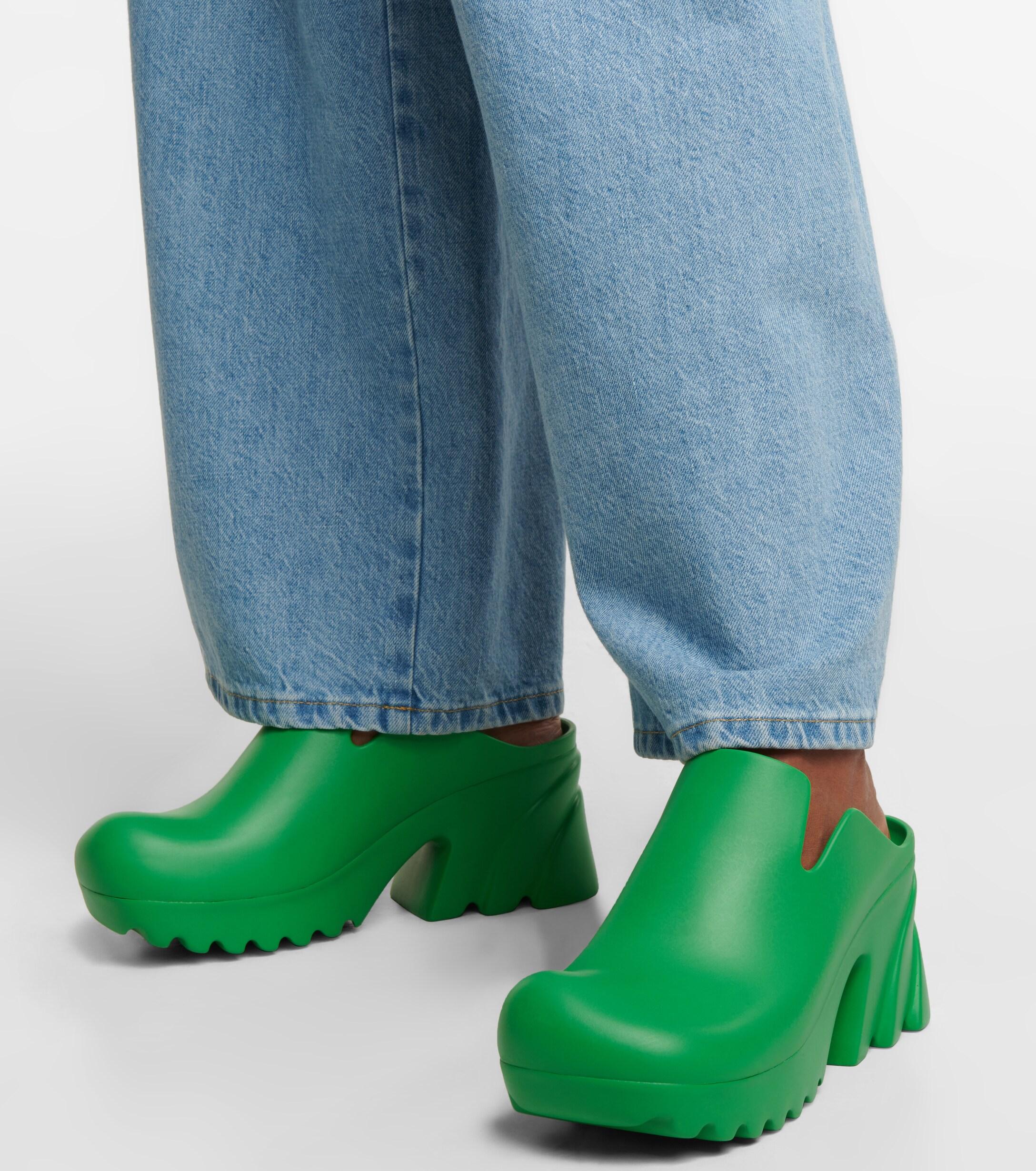 Bottega Veneta Flash Rubber Mules in Green | Lyst UK