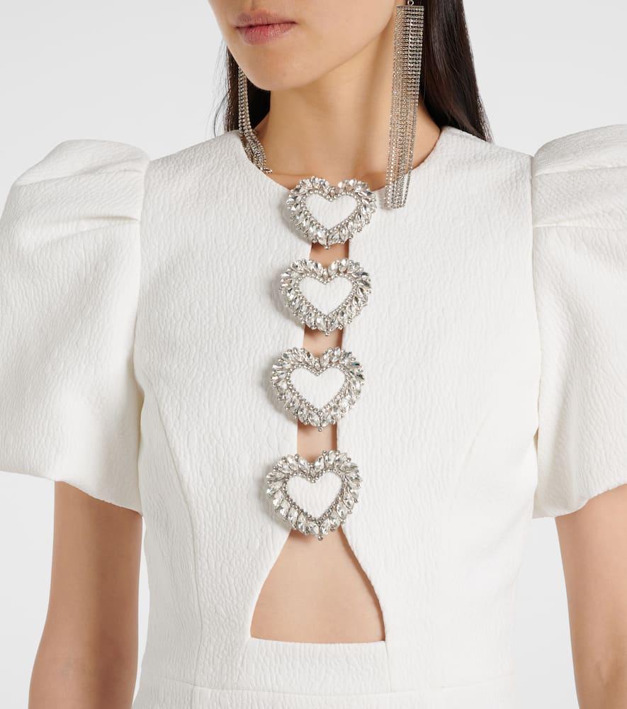 Rebecca Vallance Alicia Embellished Crepe Minidress in White