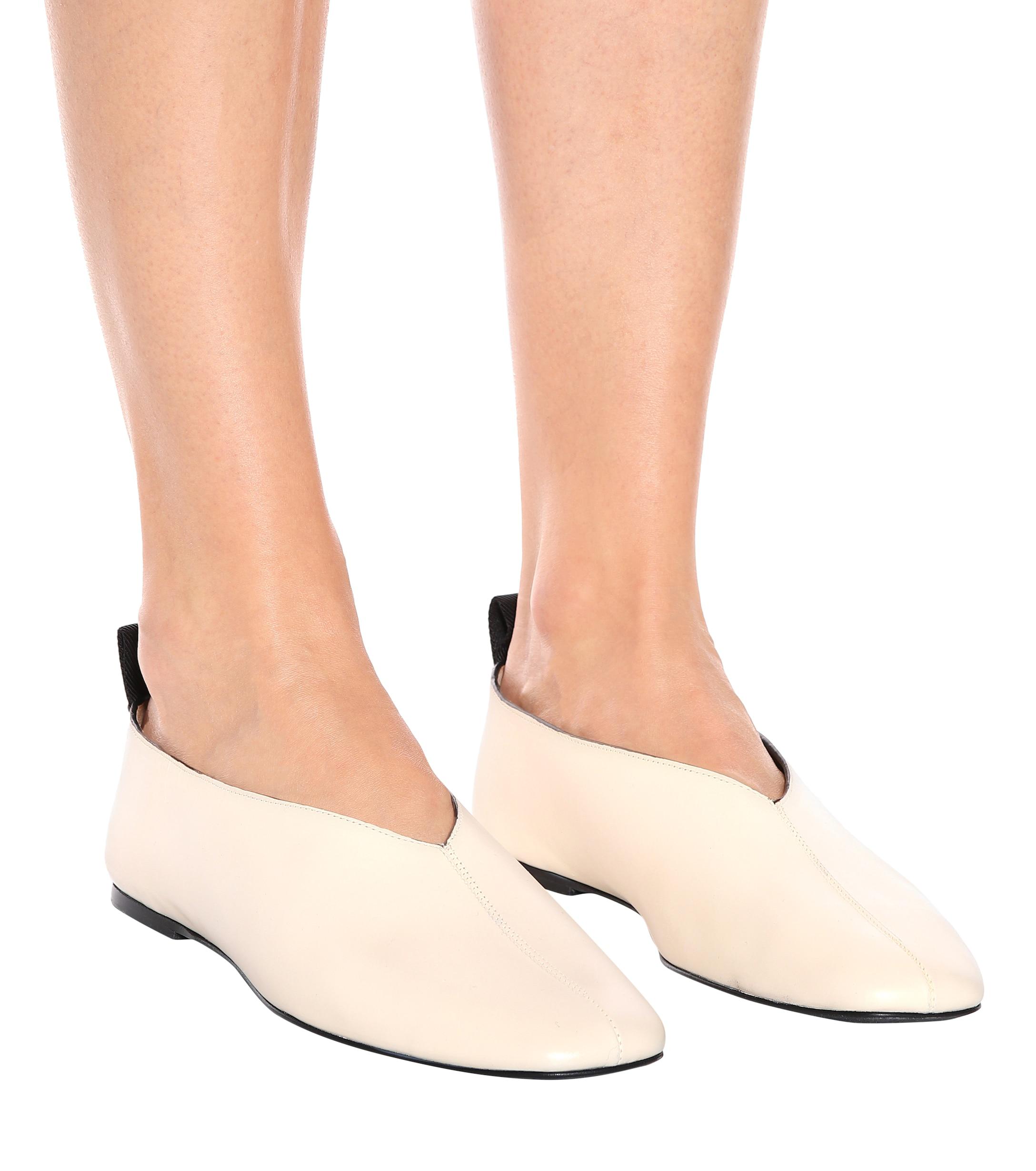 plain white ballet flats