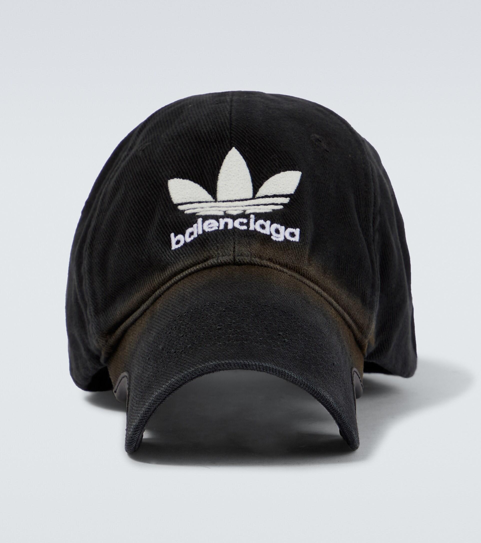 Balenciaga X Adidas Logo Cotton Baseball Cap in Black for Men | Lyst