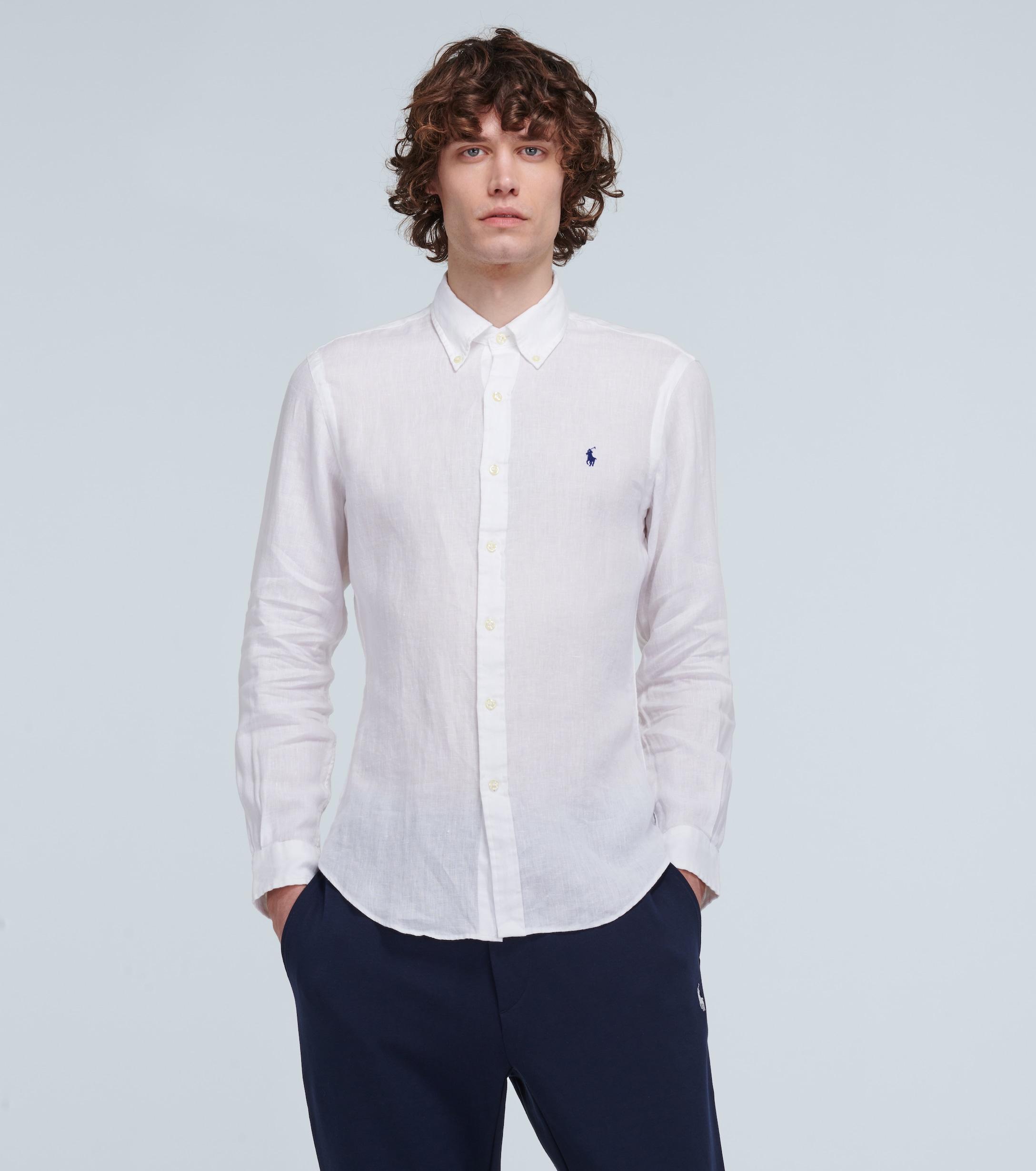 Polo Ralph Lauren Slim-fit Linen Shirt in White for Men - Save 11% - Lyst