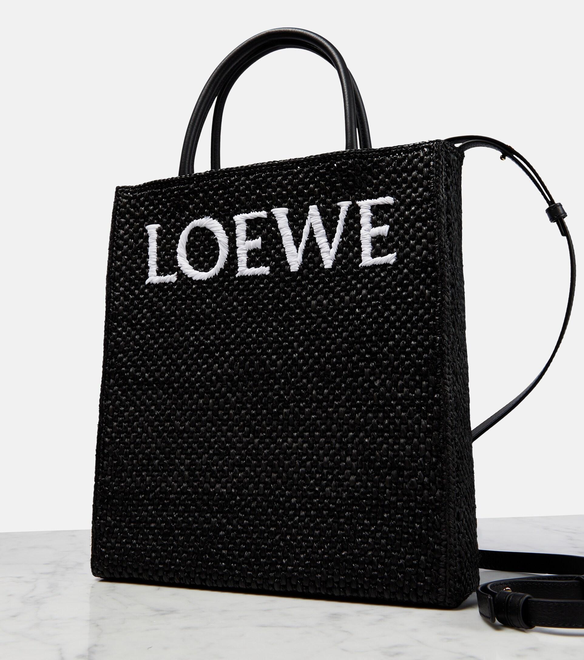 Dadou~Chic: Loewe's Leather-Trimmed Woven Raffia Tote White