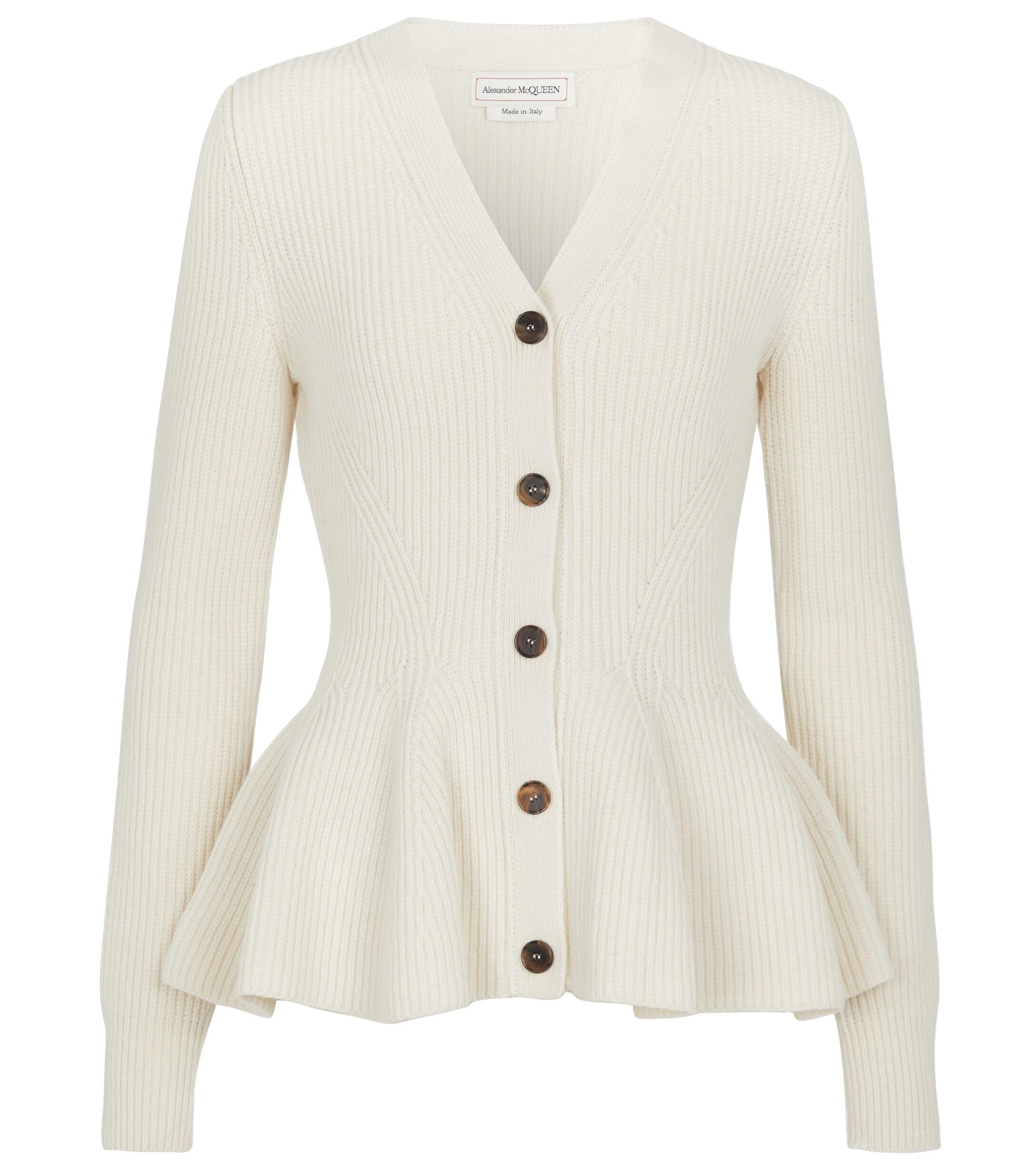 Alexander McQueen Wool And Cashmere Cardigan in White