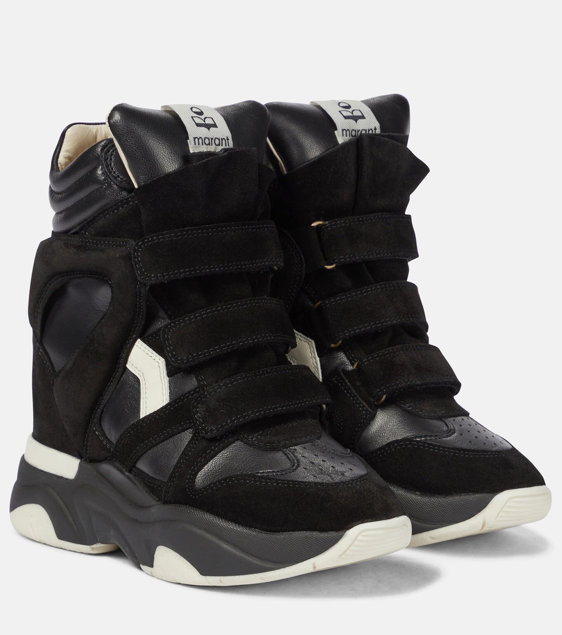 Isabel Marant Balskee Leather Wedge Sneakers Black | Lyst